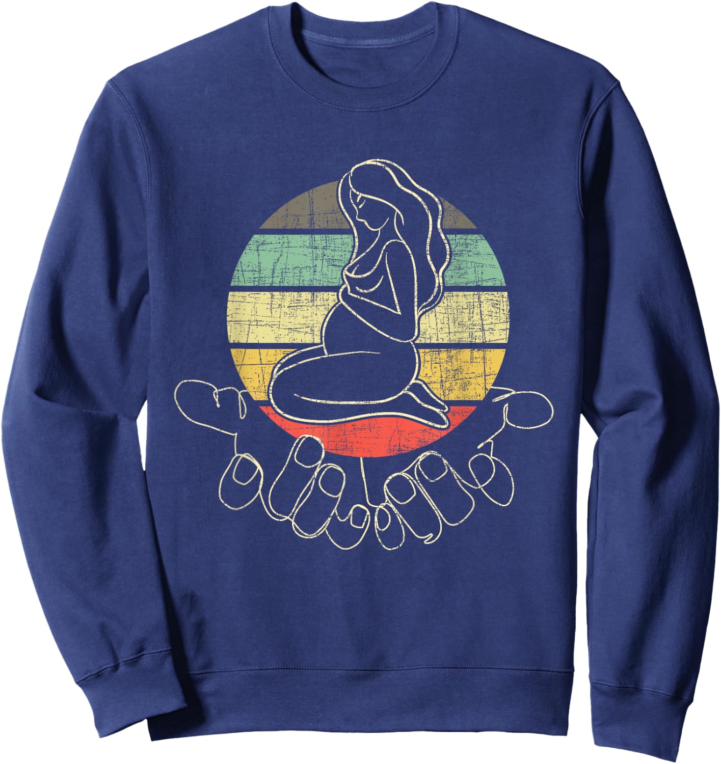 Retro Doula Midwifery - Midwives Childbirth Labor Assistant Sweatshirt - Sweatshirt | Navy