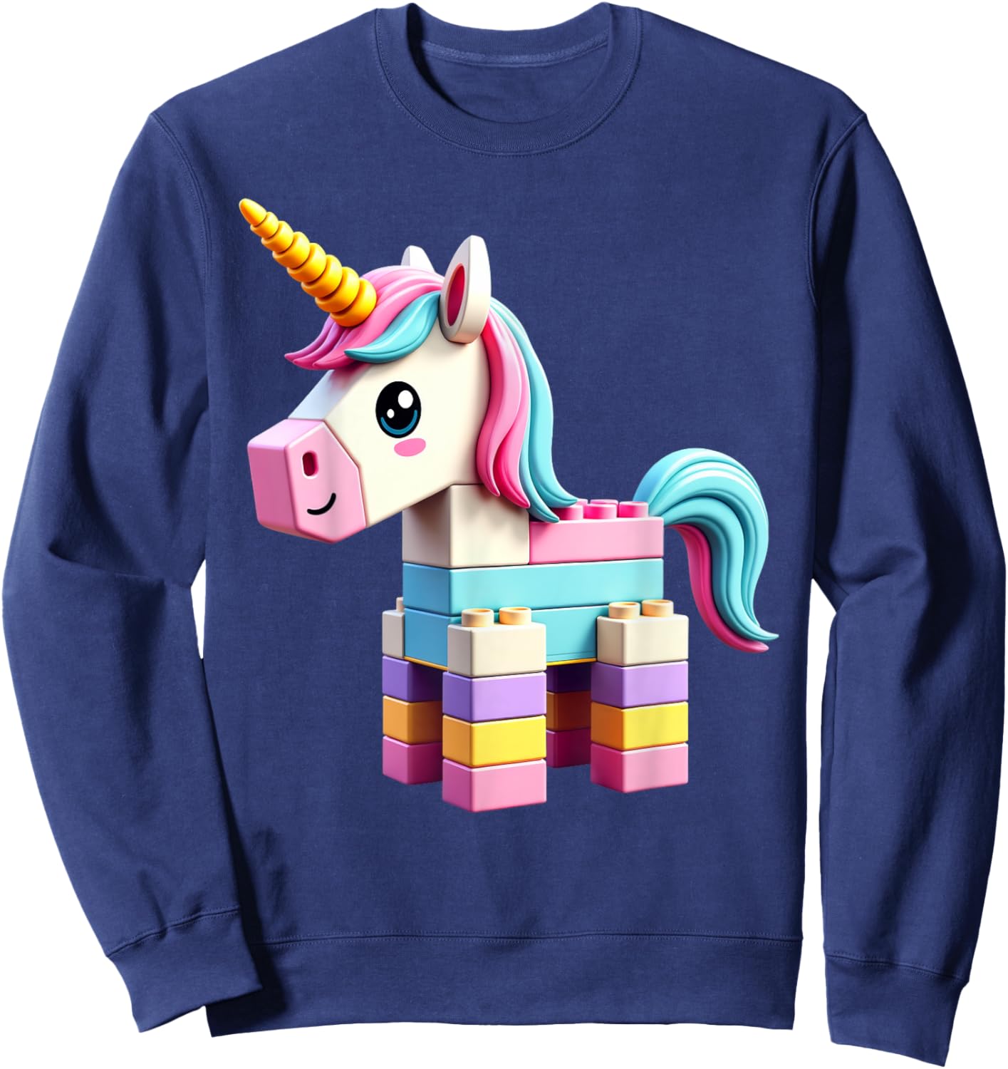 Master Builder Bricks Blocks Play Toys Unicorn Sweatshirt - Sweatshirt | Navy