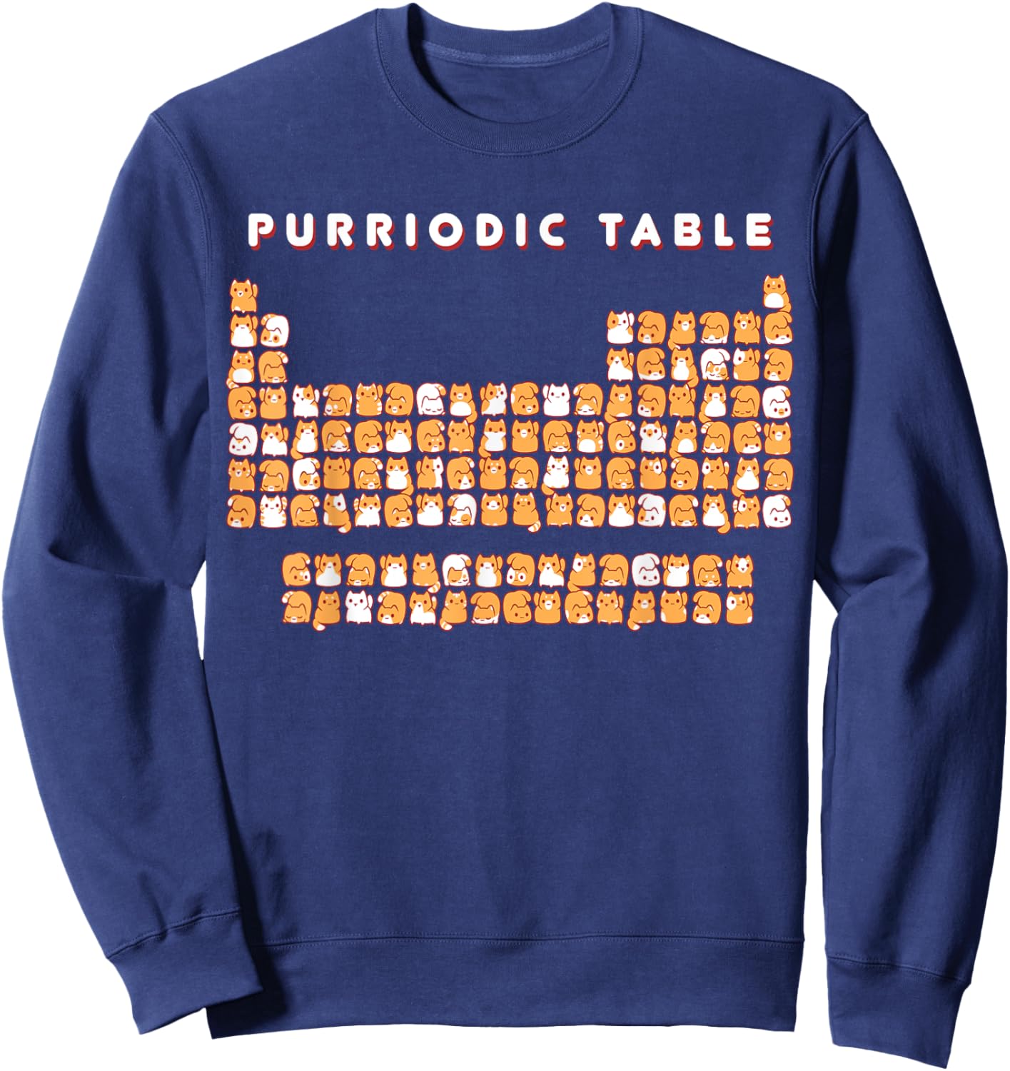 purriodic table cat funny Women Girls Kids Sweatshirt - Sweatshirt | Navy