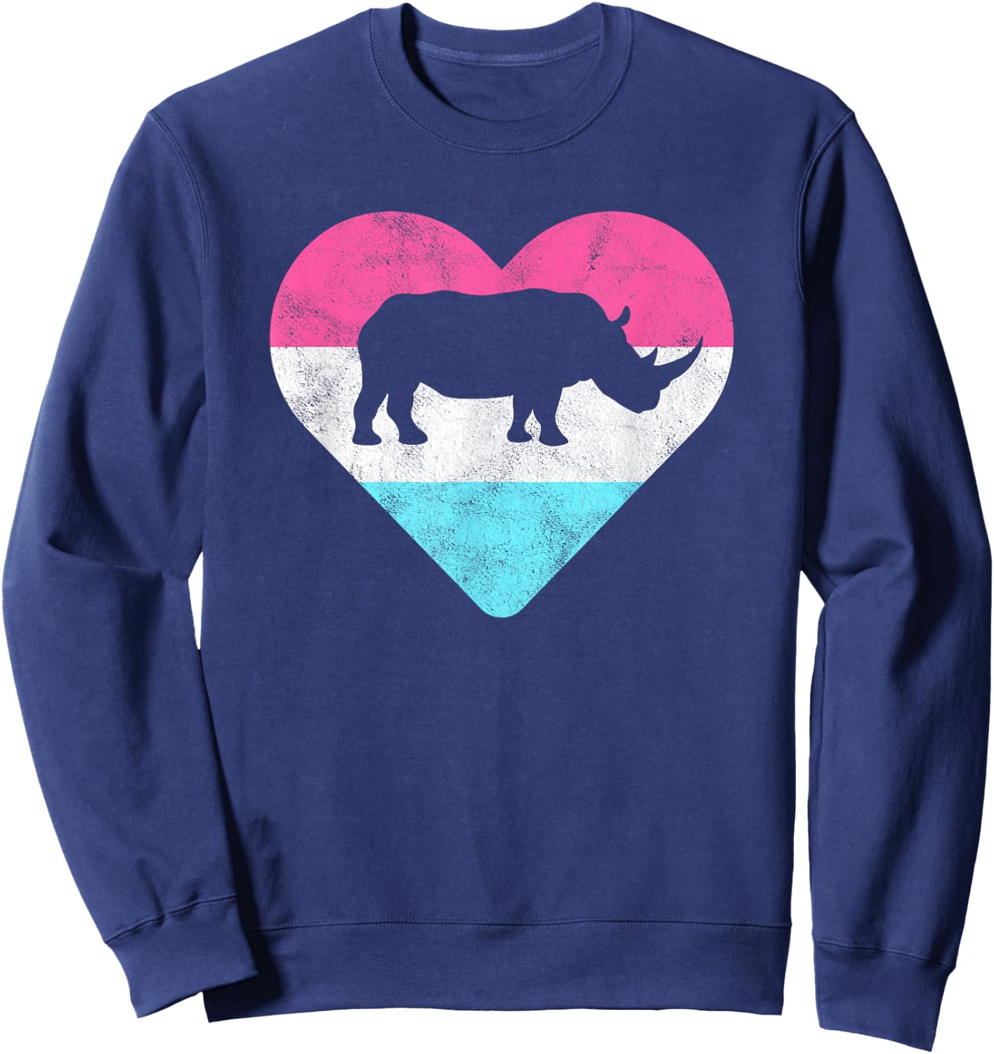 Retro Vintage Rhino Rhinoceros Gift or Girls Sweatshirt - Sweatshirt | Navy