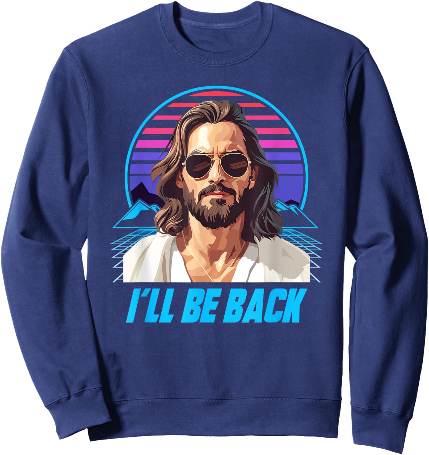 Jesus I´ll Be Back 80s Sweatshirt - Sweatshirt | Navy