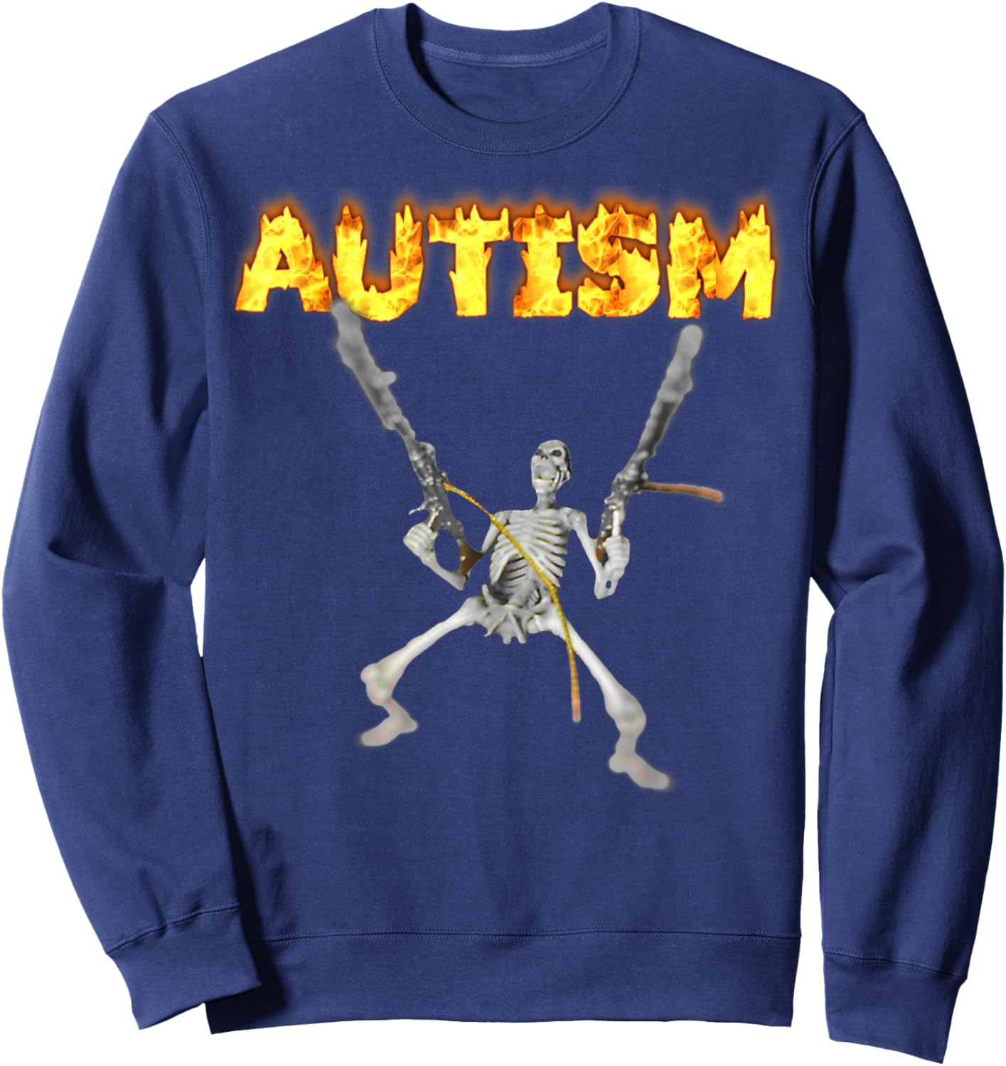 Autism Skeleton Meme Sweatshirt - Sweatshirt | Navy