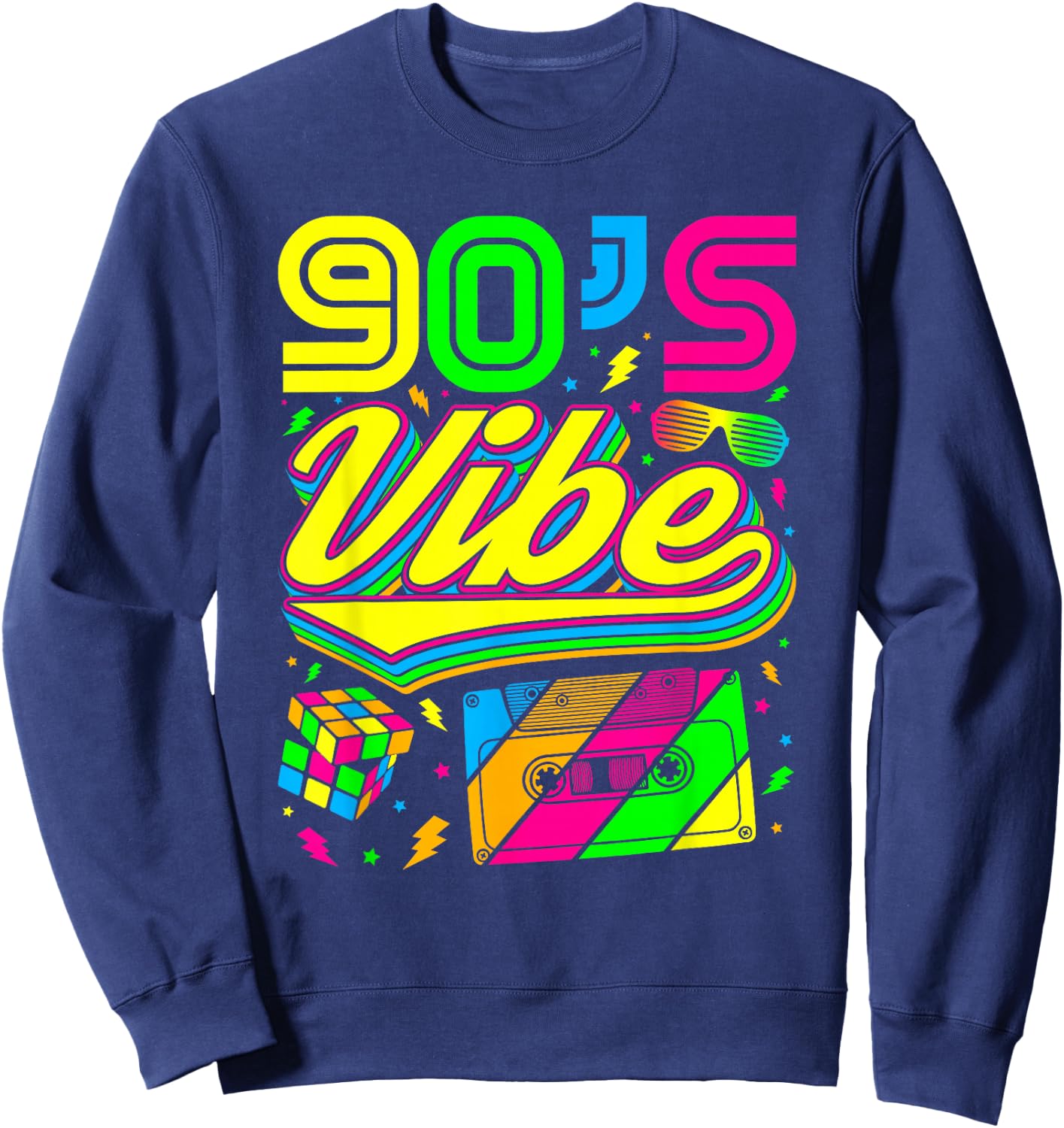 90s Vibe Nineties Retro Vintage Party Dress Sweatshirt - Sweatshirt | Navy