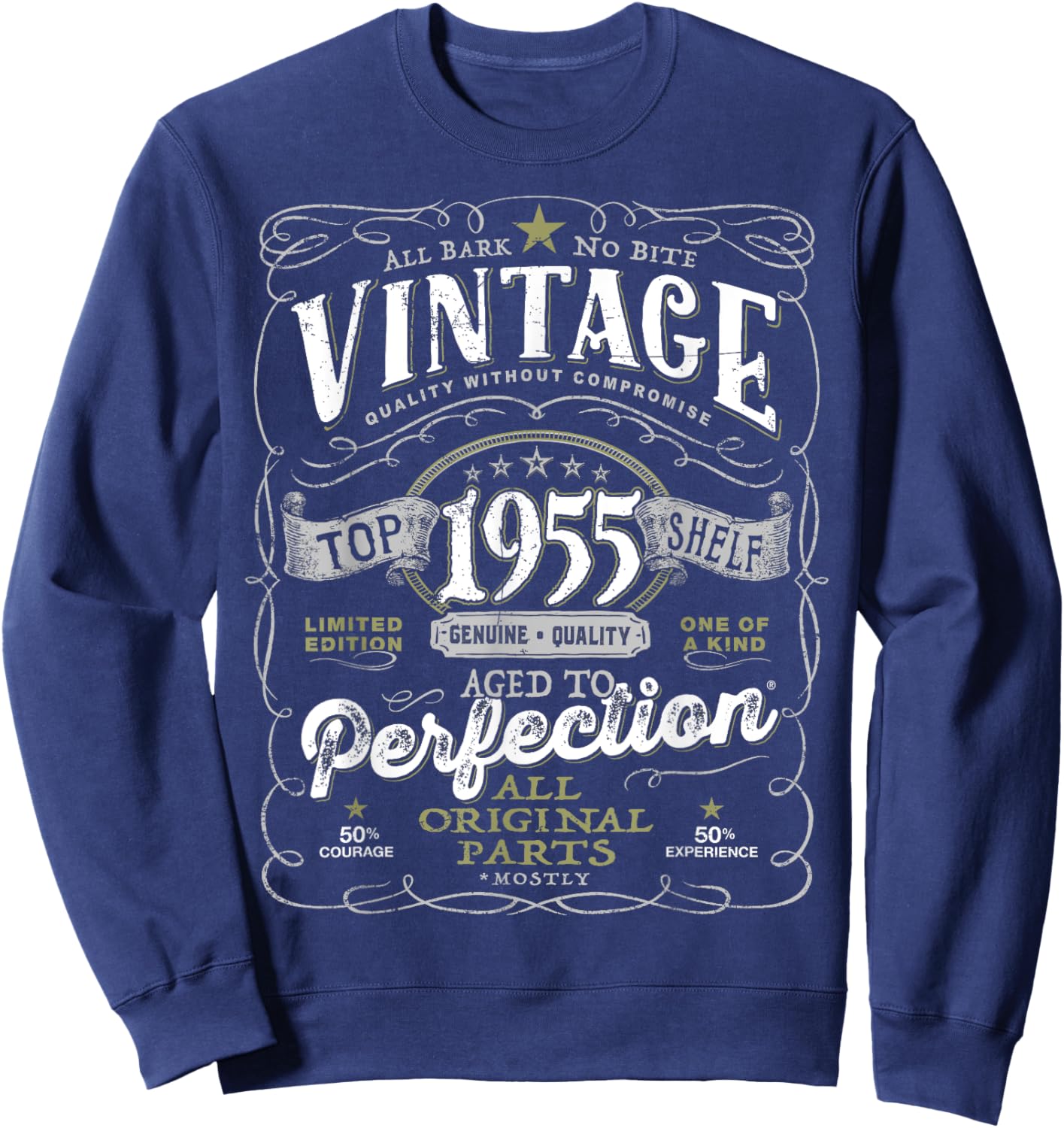 70th Birthday Vintage 1955 Original Parts Mostly Sweatshirt - Sweatshirt | Navy