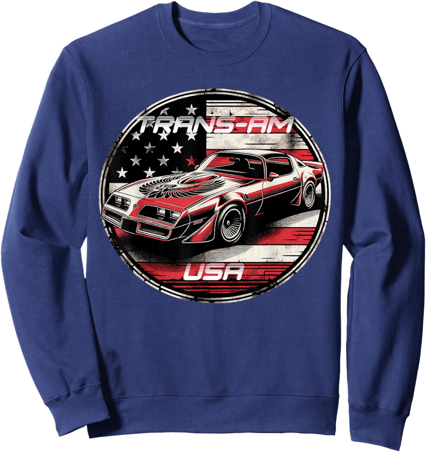 Trans Am Muscle Car American Muscle Trans Am Nation USA Flag Sweatshirt - Sweatshirt | Navy