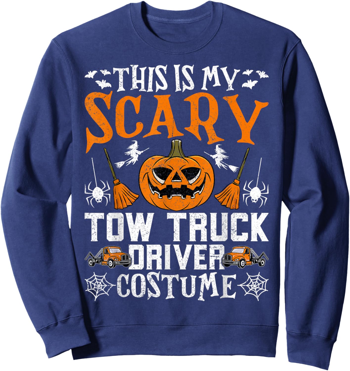 This Is My Scary Tow Truck Towing Driver Costume - Halloween Sweatshirt - Sweatshirt | Navy