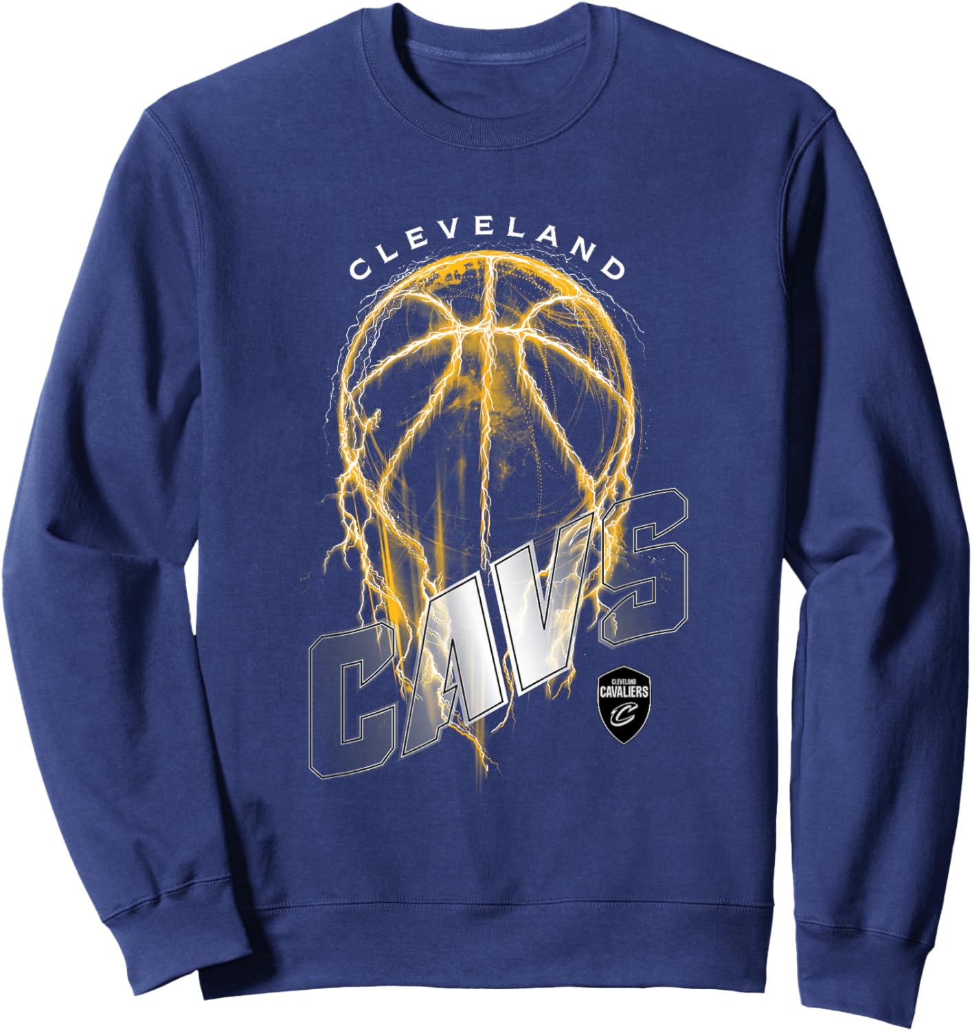 NBA Cleveland Cavaliers Lightning Bolt Basketball Logo Sweatshirt - Sweatshirt | Navy
