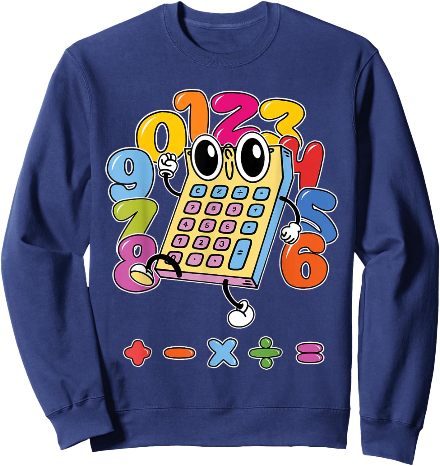Number t shirts kids number day costume calculator costume Sweatshirt - Sweatshirt | Navy