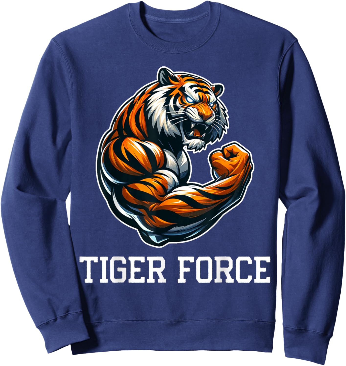 Tiger Force Wild Animal Lover Wildlife Nature Graphic Sweatshirt - Sweatshirt | Navy