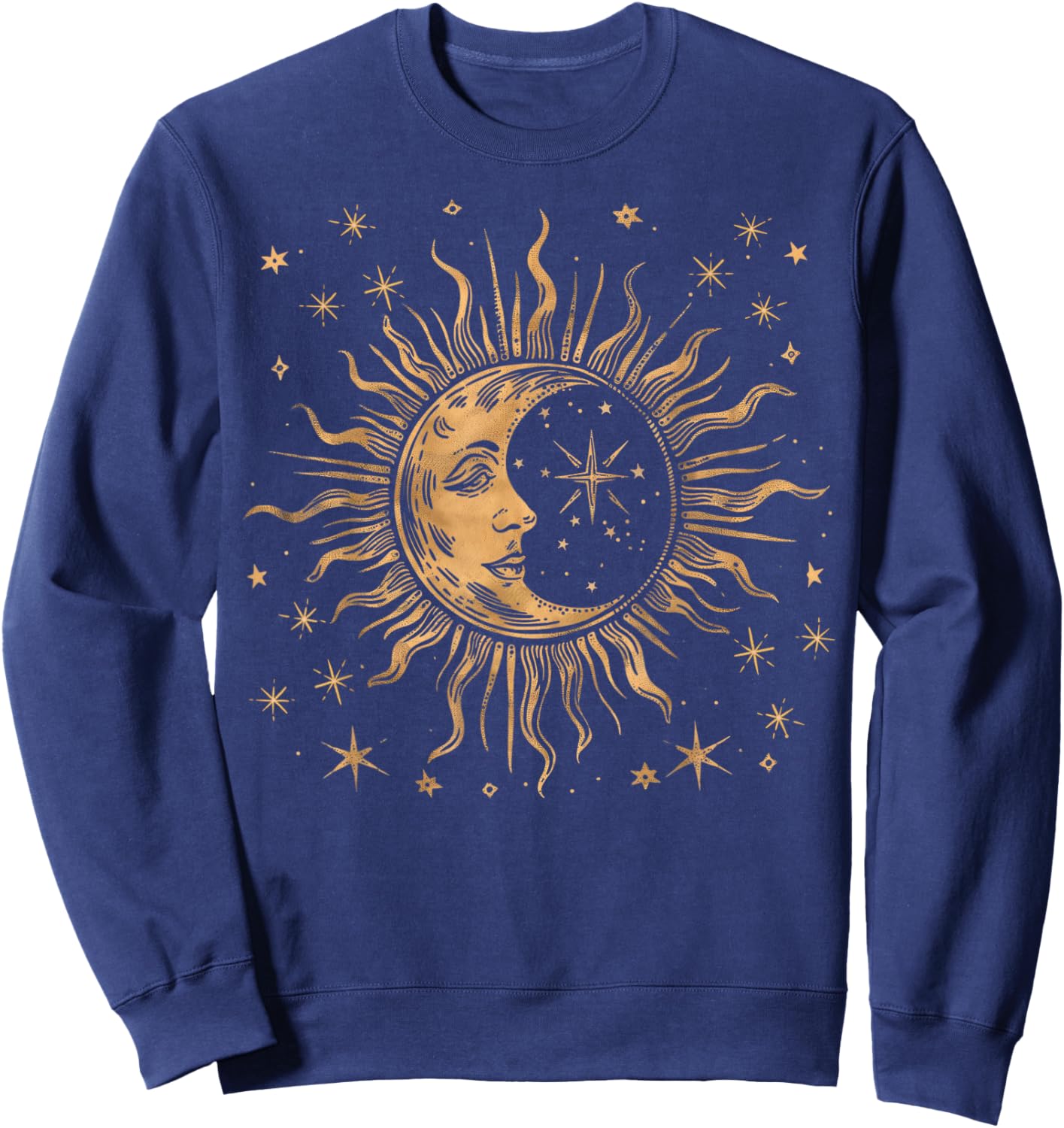 Vintage Festival Sonne Mond und Sterne, himmlisch, spirituell Sweatshirt - Sweatshirt | Navy