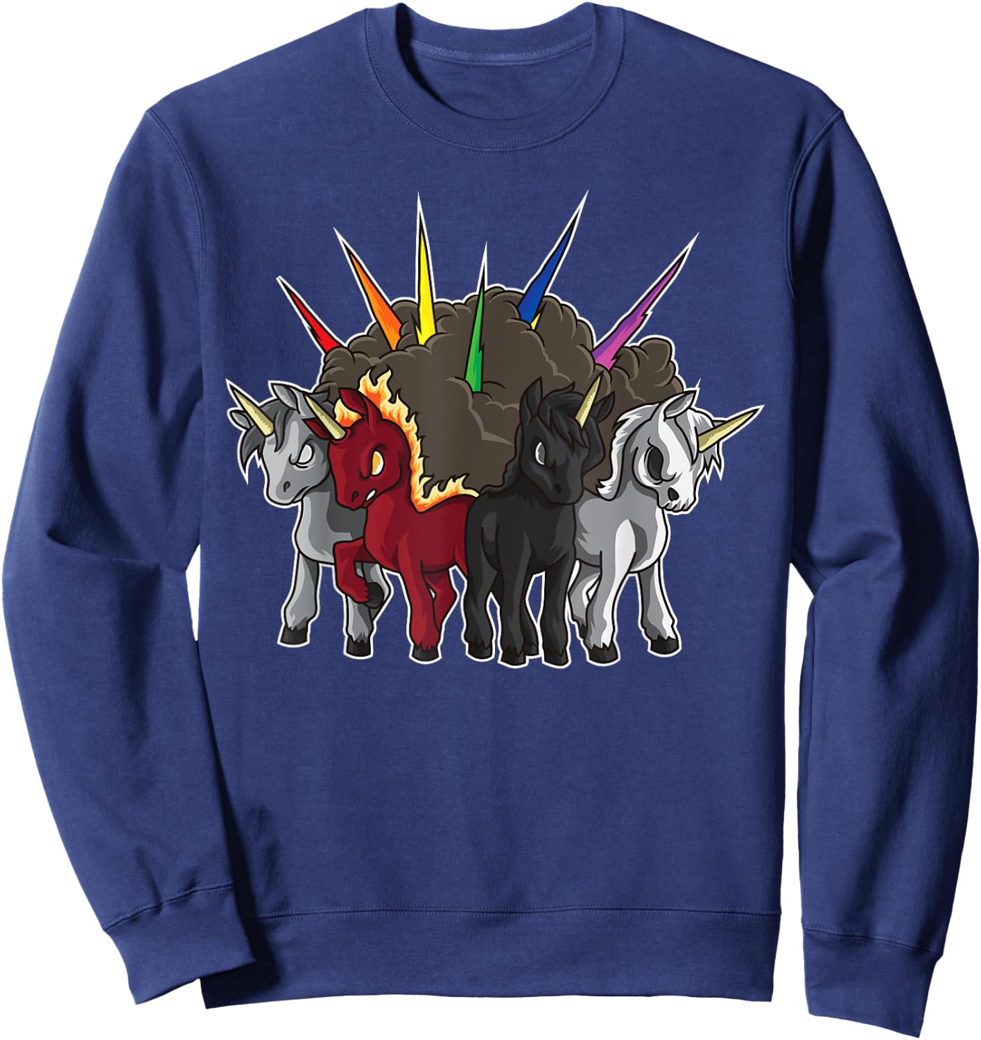 The Four Unicorns Of The Apocalypse - Horsemen Parody Sweatshirt - Sweatshirt | Navy