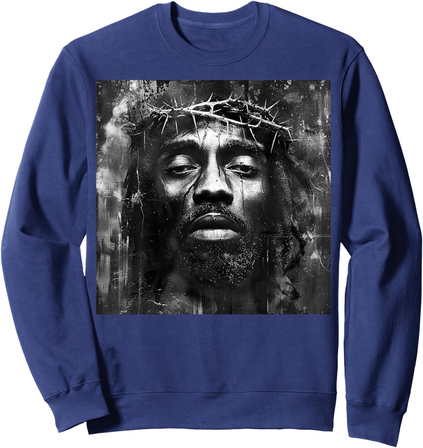 Black Jesus, Christianity, Church, Christ, Jesus Sweatshirt - Sweatshirt | Navy