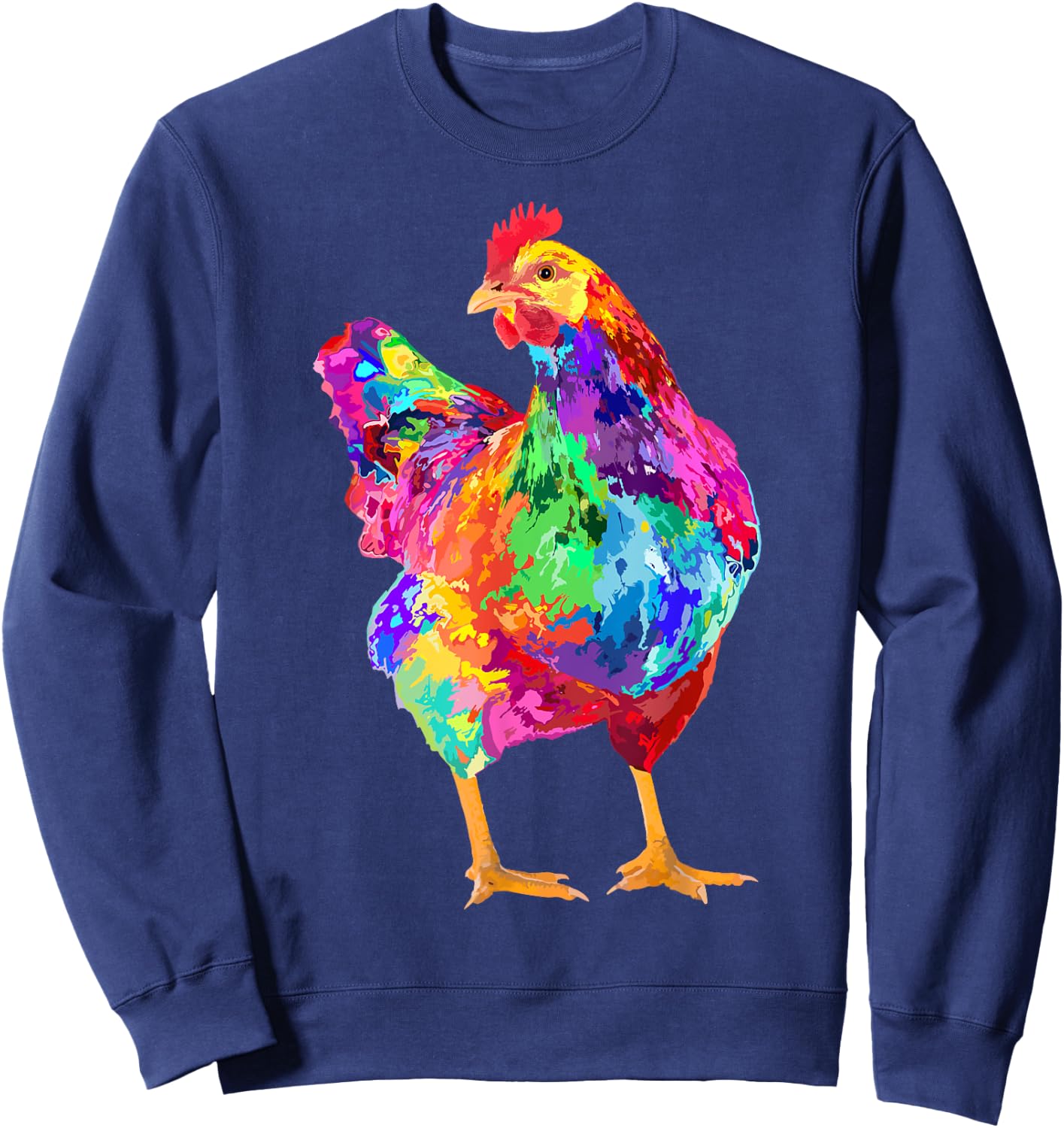 Chicken Lover Gifts Chicken Colorful Cool Hen Sweatshirt - Sweatshirt | Navy