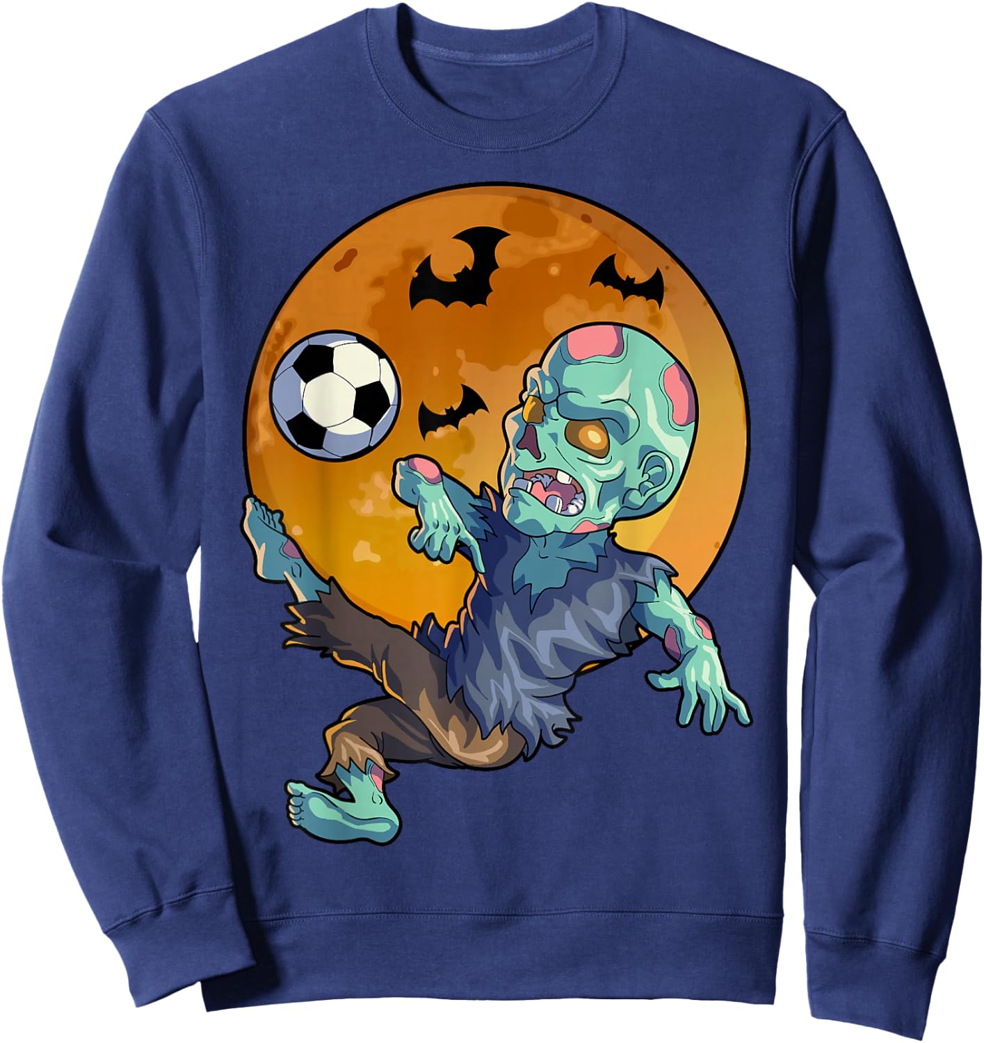 Soccer Zombie Halloween Men Boys Soccer Halloween Sweatshirt - Sweatshirt | Navy