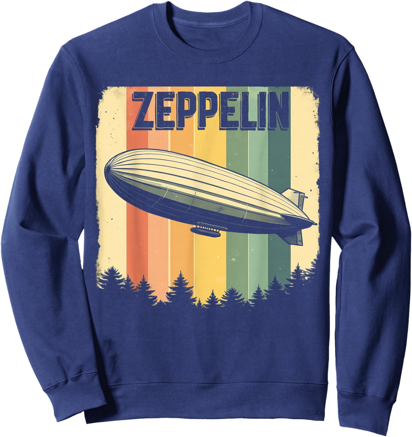 Zeppelin t Shirt Zepelin Vintage 70s 80s Dirigible Airship Sweatshirt - Sweatshirt | Navy