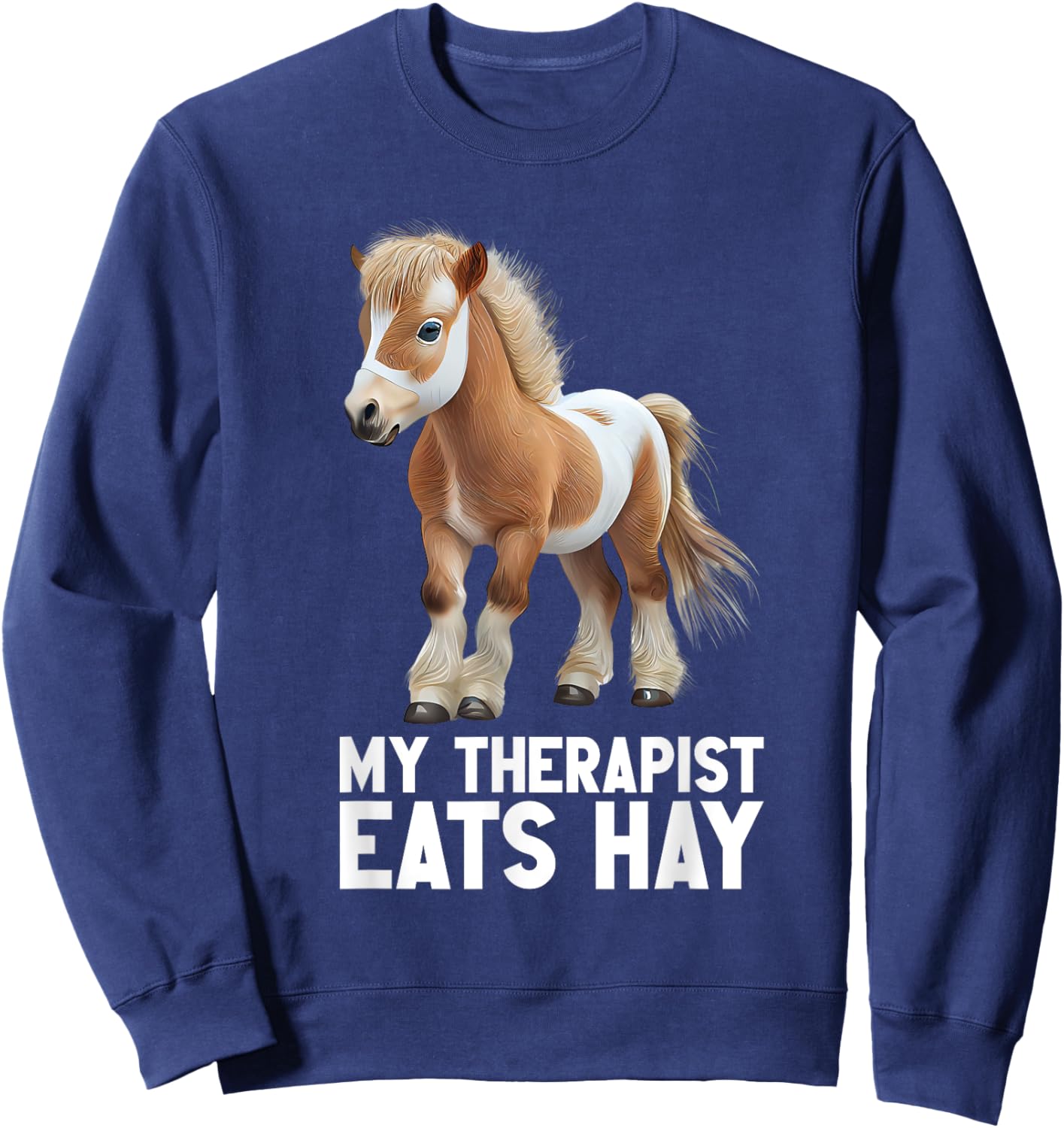 Miniature Horse Mini Horse Pet Tiny Horse Lover Pony Tie Dye Sweatshirt - Sweatshirt | Navy