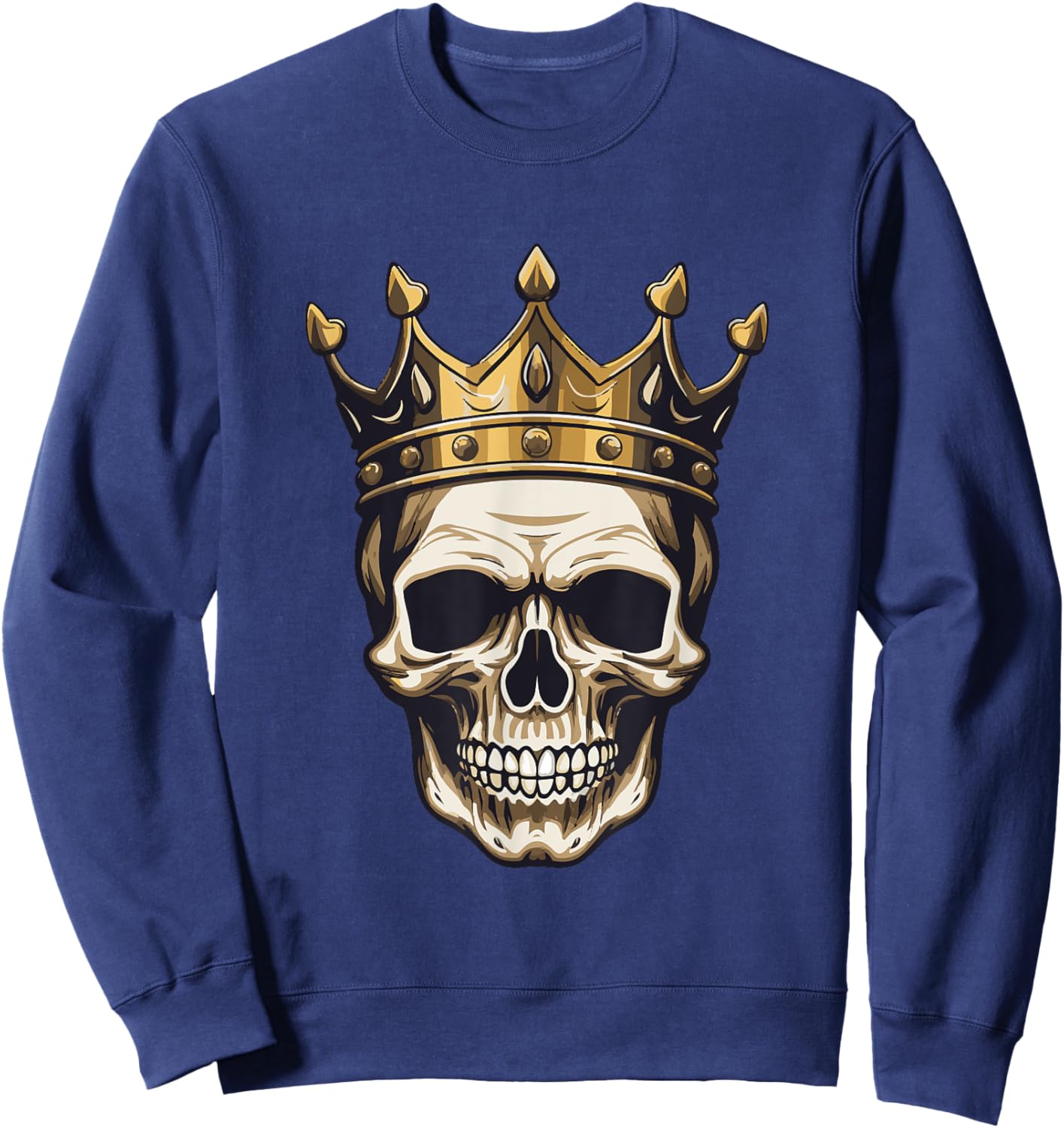 King Skull Crown | Portrait Colorful Sweatshirt - Sweatshirt | Navy