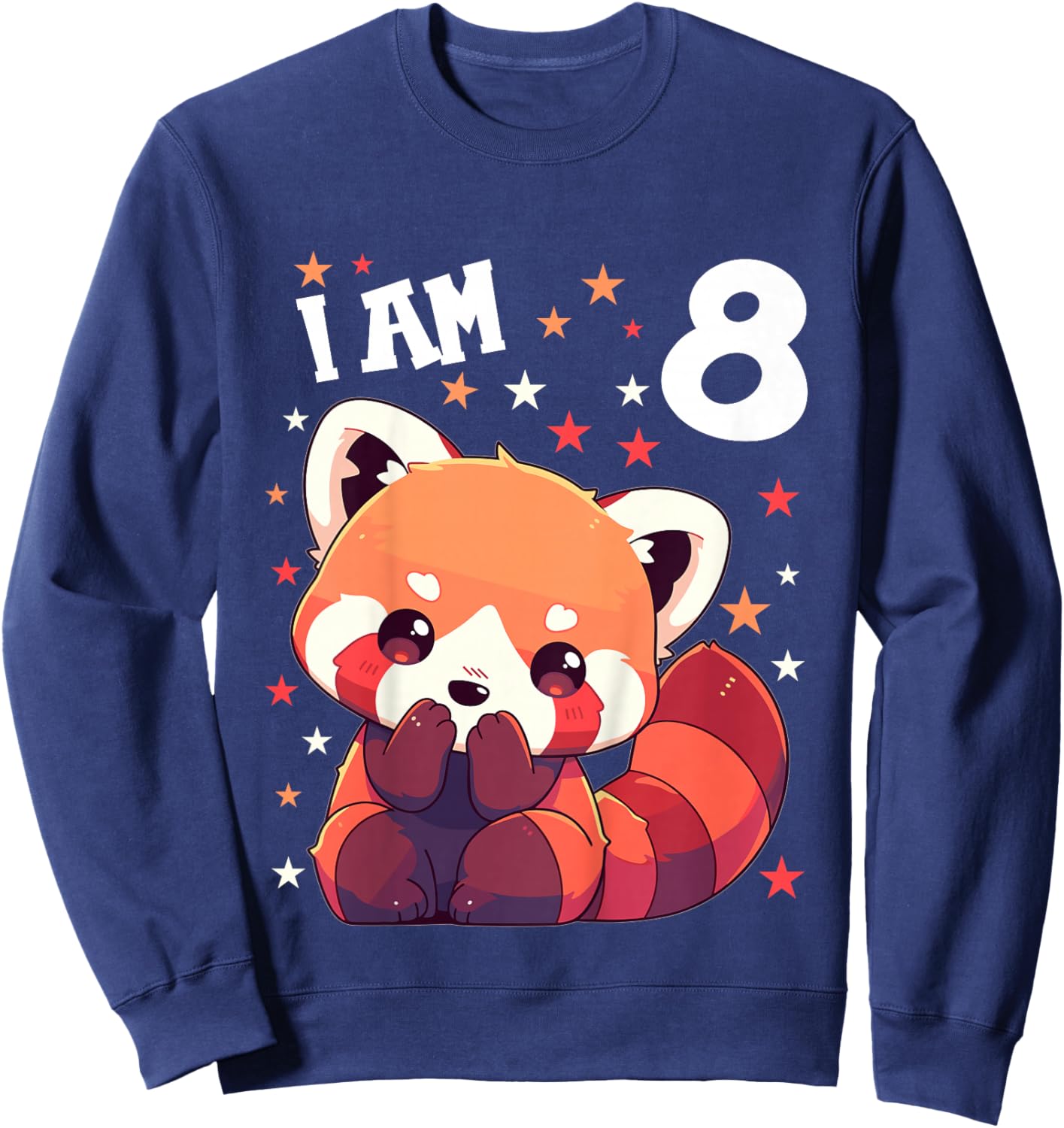 8 Years old 8 birthday Red Pandas Boy Girl Red Panda Sweatshirt - Sweatshirt | Navy