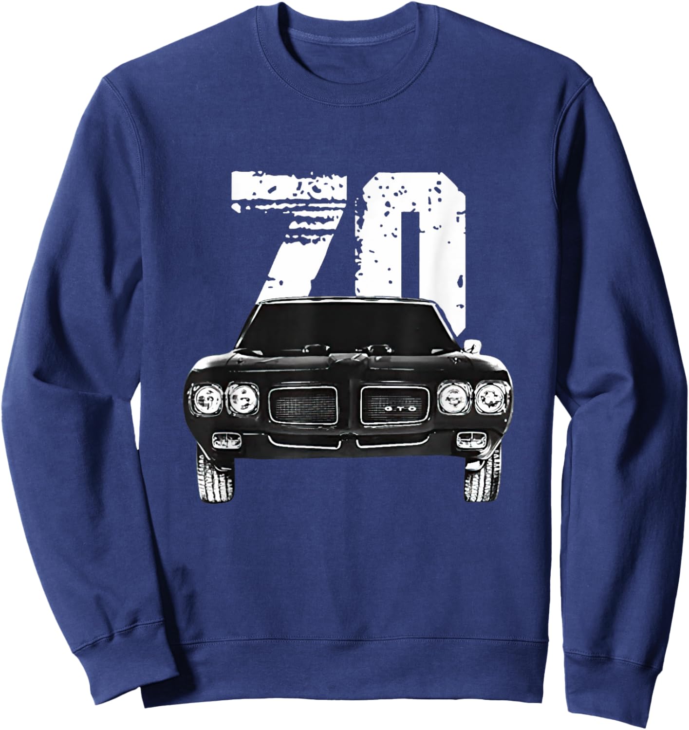 1970 70 GTO Classic Car Old School Muscle Car Sweatshirt - Sweatshirt | Navy