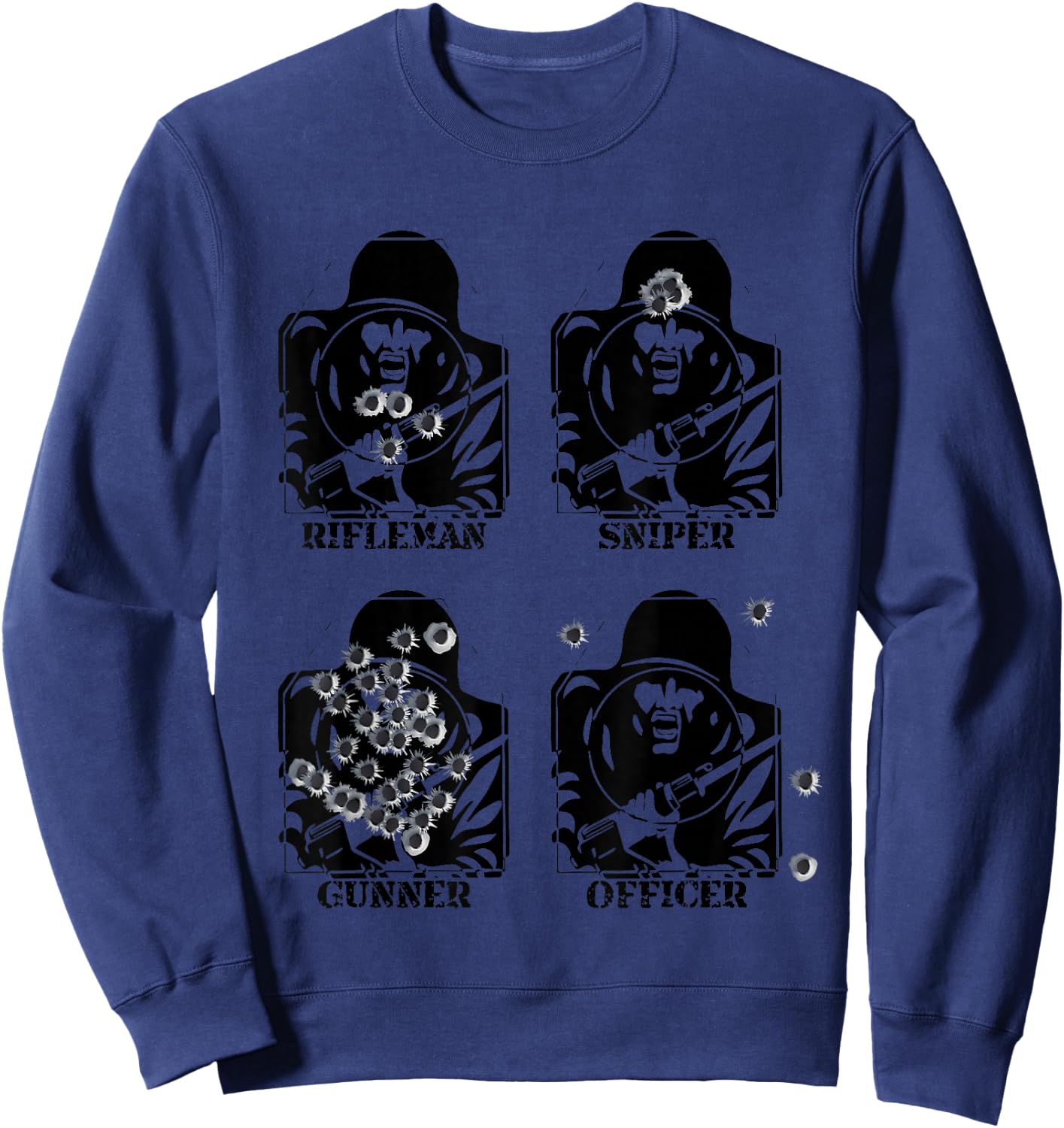 Funny Army Rifle Range Target Rifleman Sniper Gunner Officer Sweatshirt - Sweatshirt | Navy