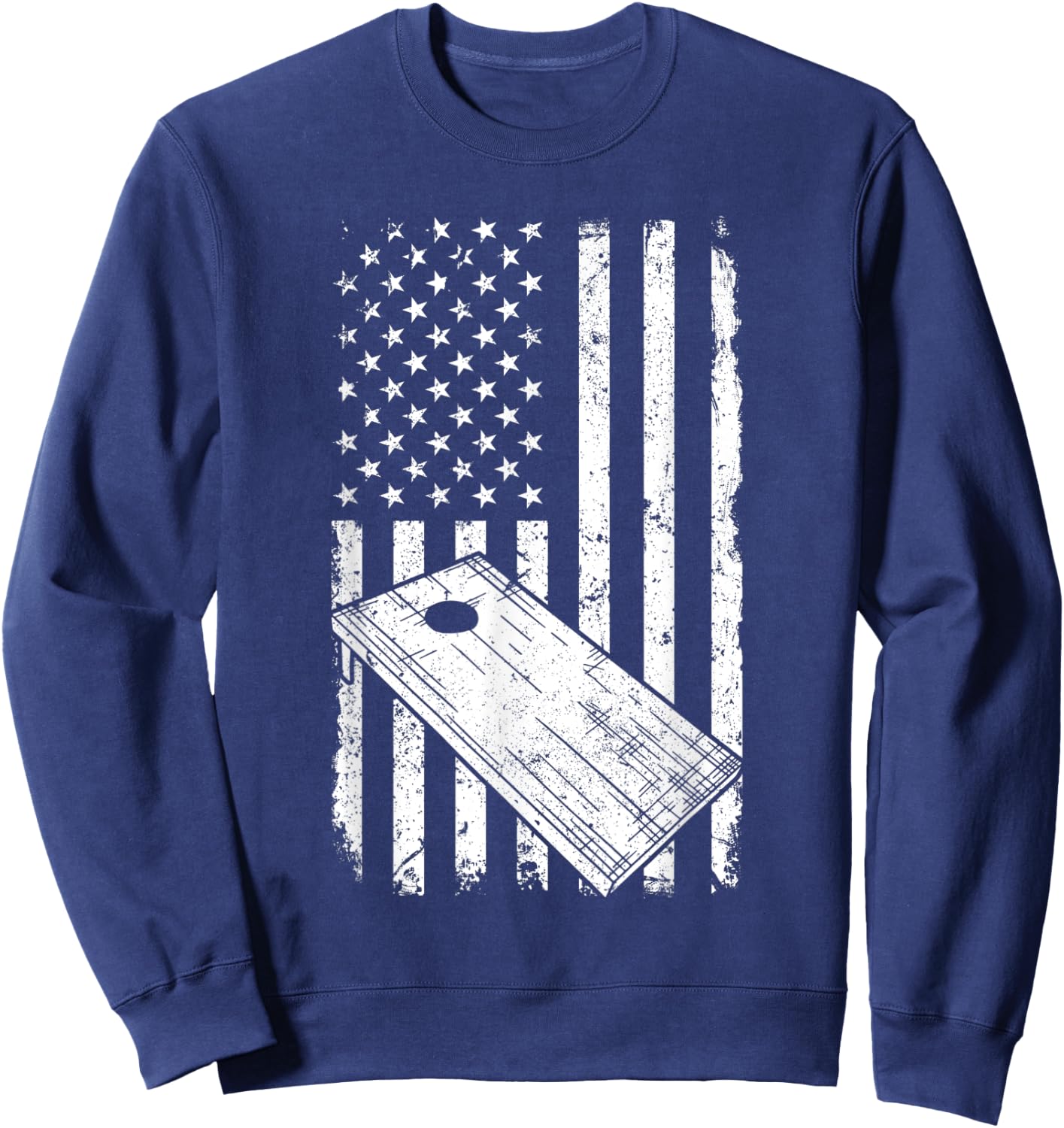 Cornhole American Flag Cornholer Sweatshirt - Sweatshirt | Navy