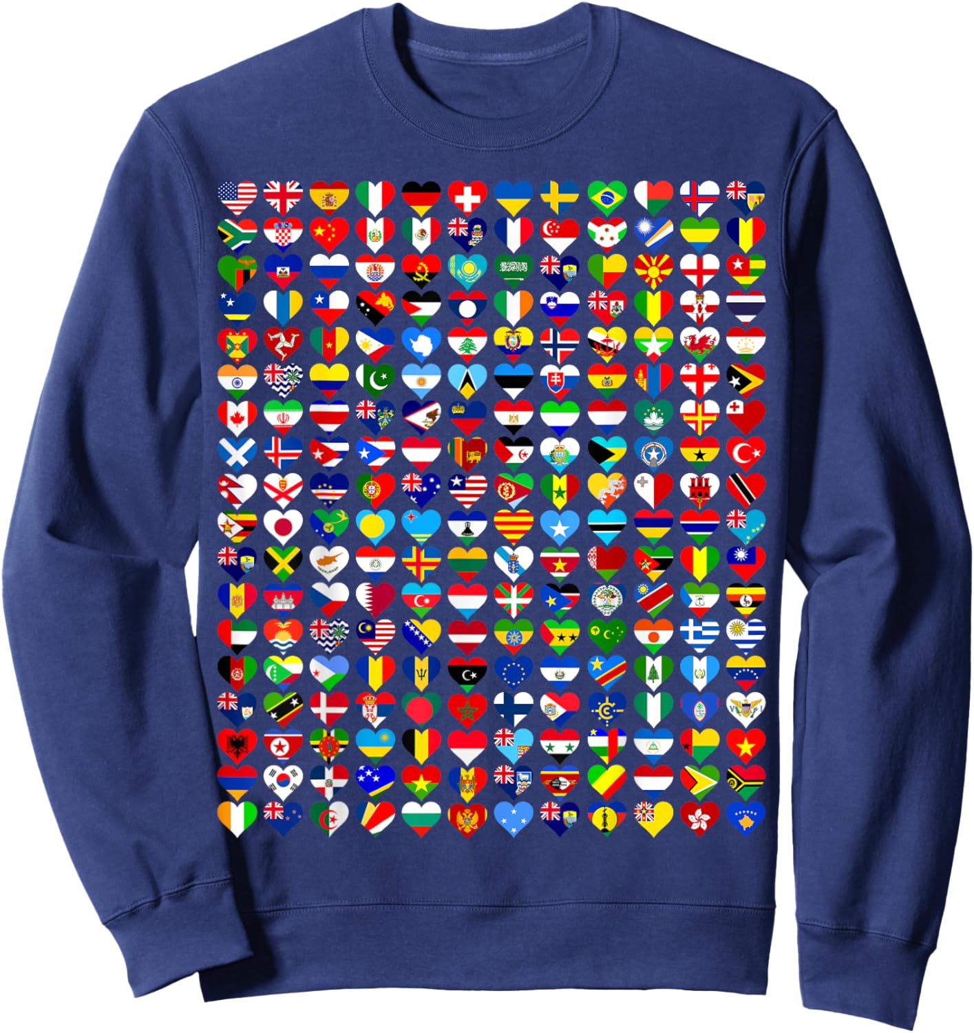 Flags of the Countries World Heart Flags Map for Kids Boys Sweatshirt - Sweatshirt | Navy