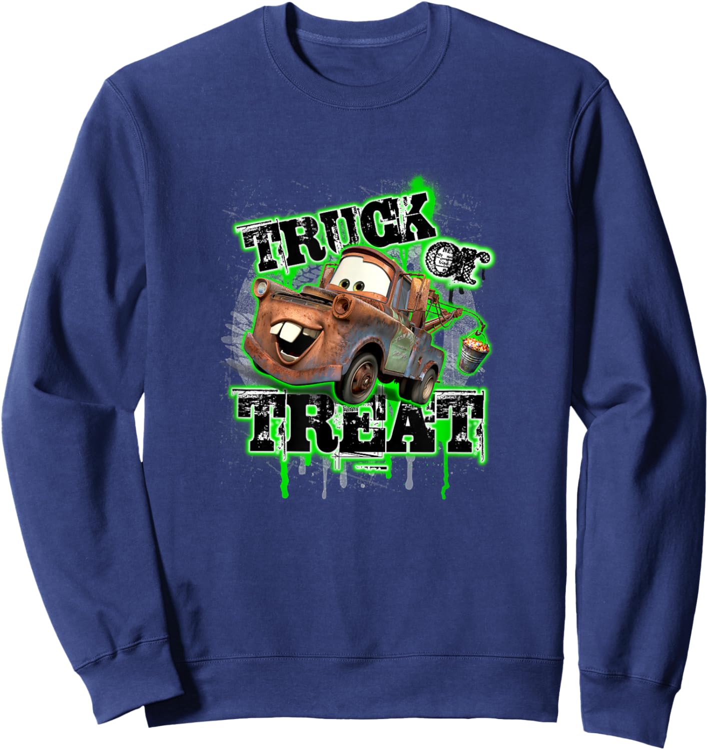 Disney Pixar Cars Halloween Truck Or Treat Mater Portrait Sweatshirt - Sweatshirt | Navy