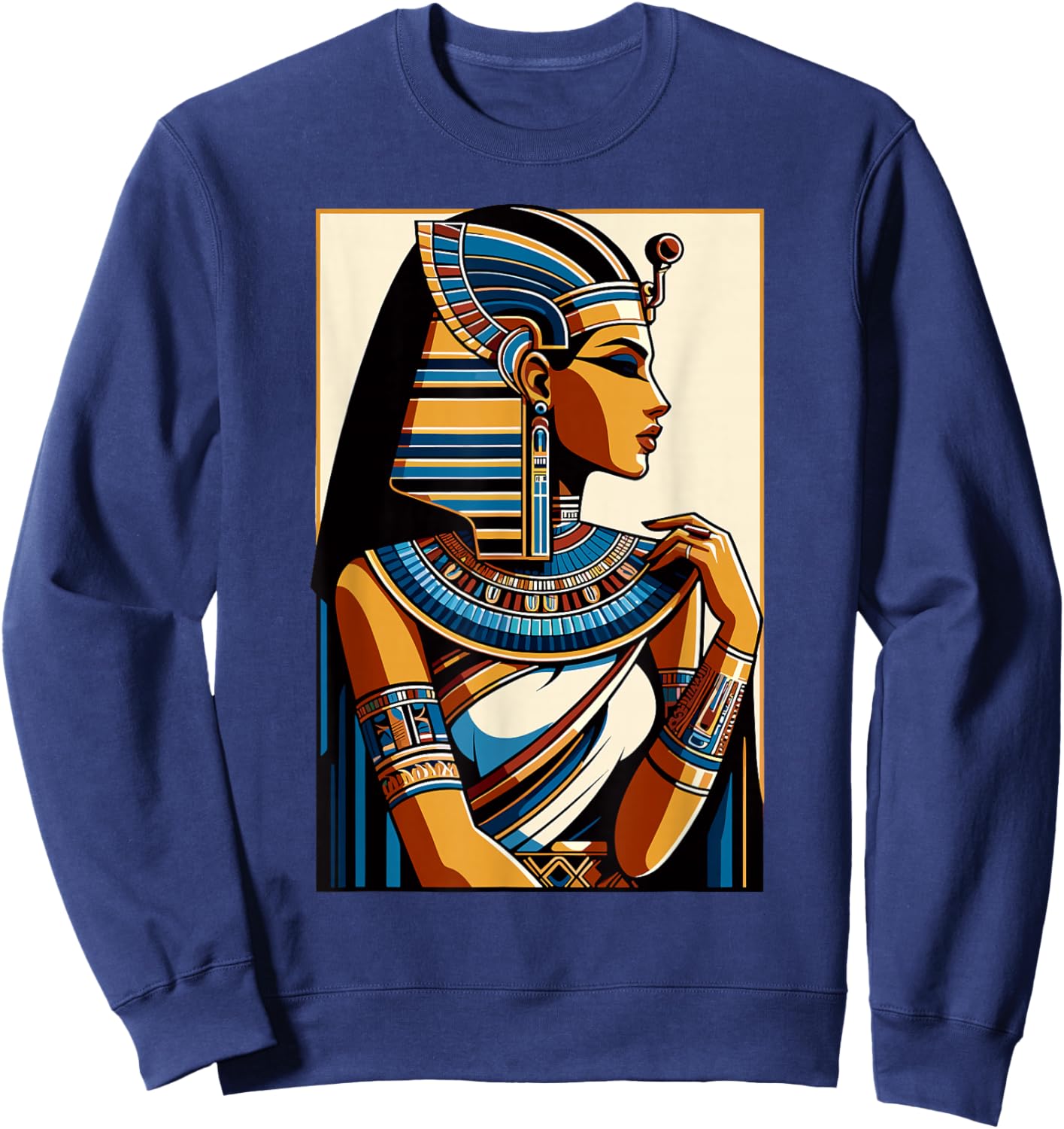 Egyptian Queen Nefertiti Ancient Egypt Royalty History Sweatshirt - Sweatshirt | Navy