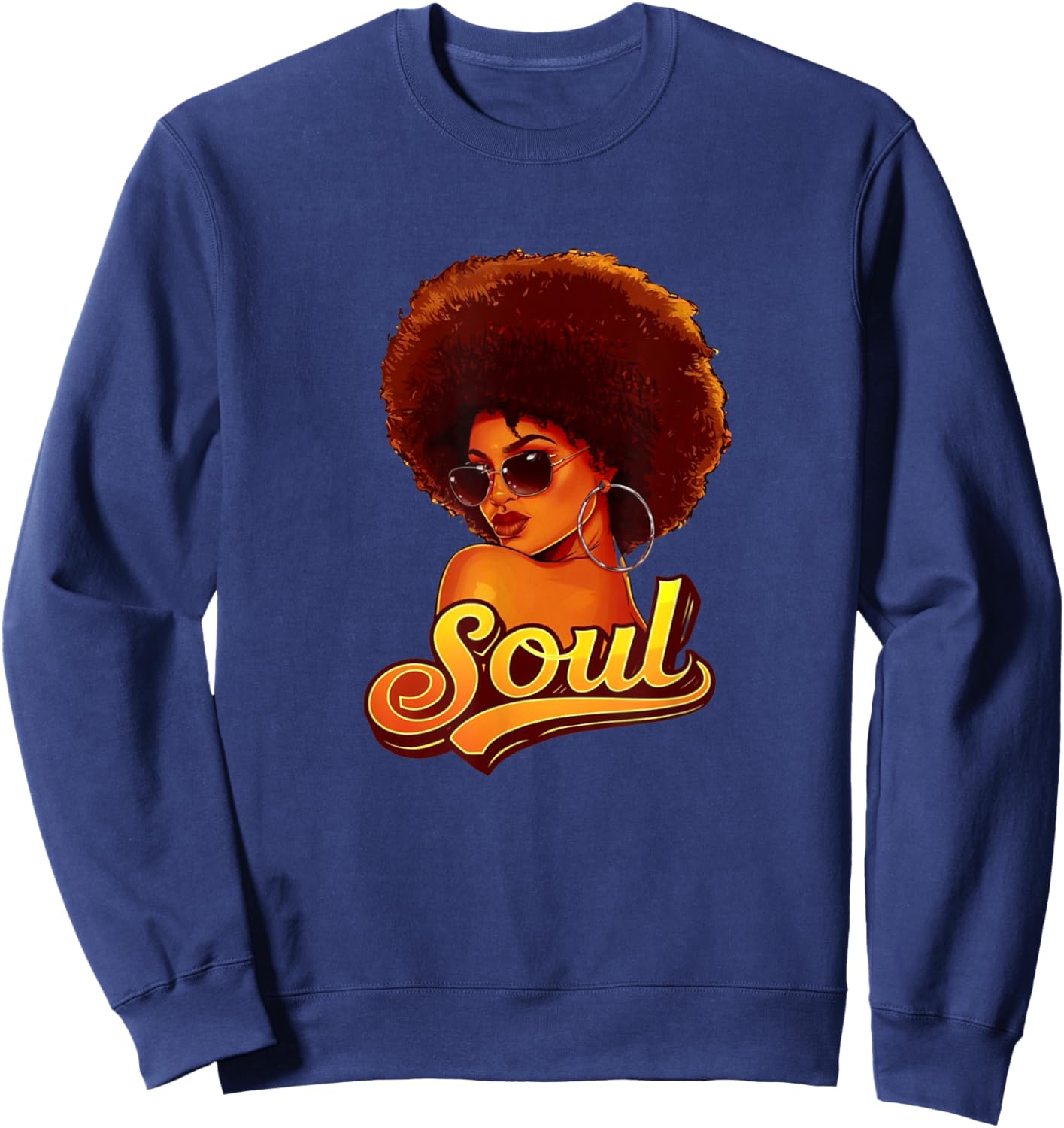 Vintage Funk Soul Music, Brotha, Sista Retro 60s 70s 80s Sweatshirt - Sweatshirt | Navy