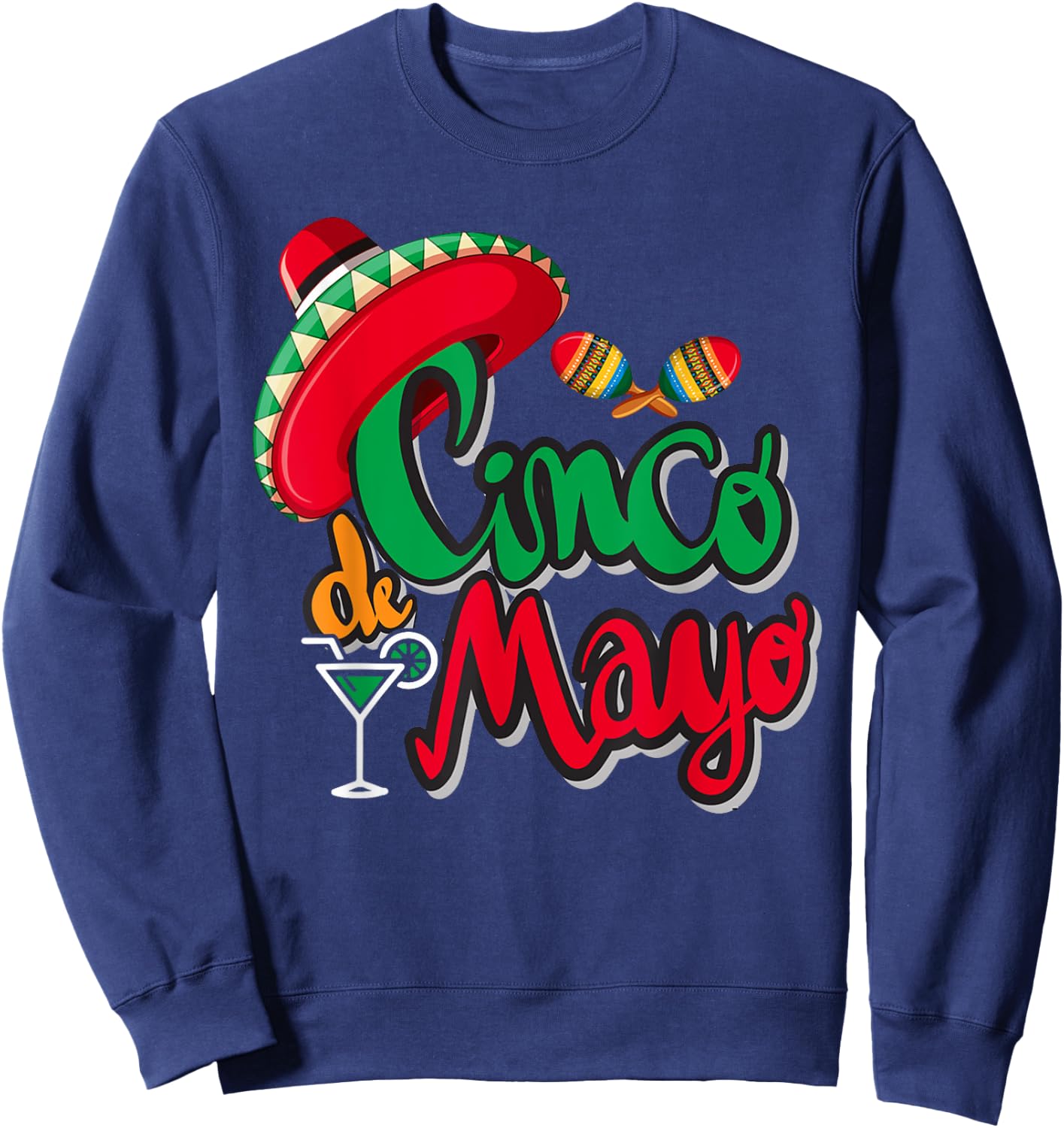 Cinco De Mayo Sombrero Men Women Mexican Taco Party Fiesta Sweatshirt - Sweatshirt | Navy
