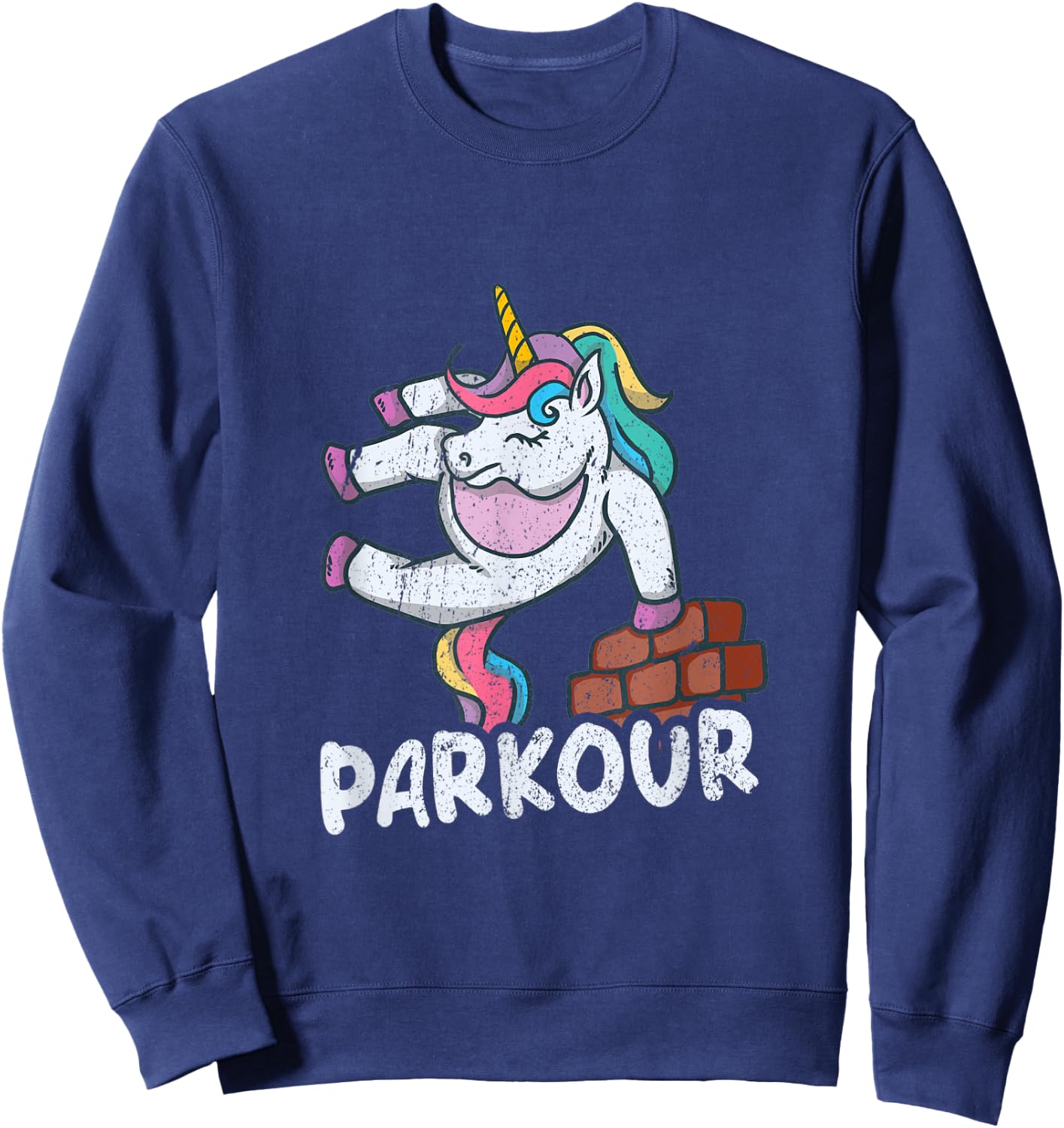 Funny Parkour Unicorn Wall Jumping Swinging Free Running Sweatshirt - Sweatshirt | Navy