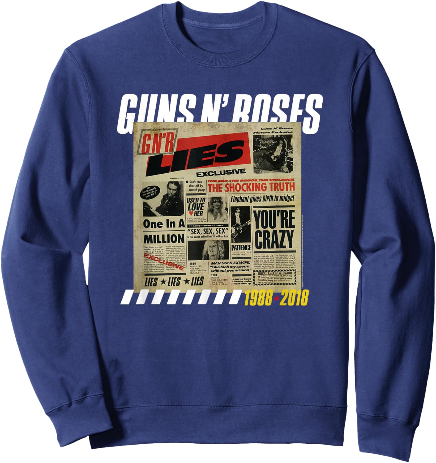 Guns N' Roses Lies Titelliste Rock Band Musik Sweatshirt - Sweatshirt | Navy