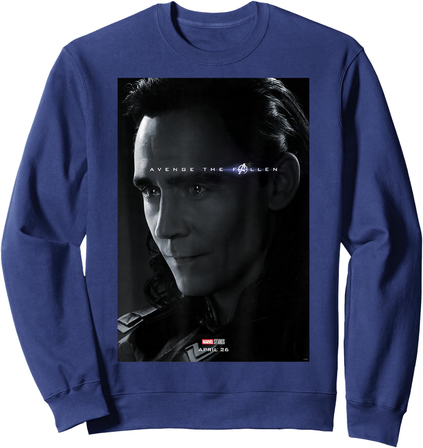 Marvel Avengers Endgame Loki Avenge The Fallen Poster Small Sweatshirt - Sweatshirt | Navy