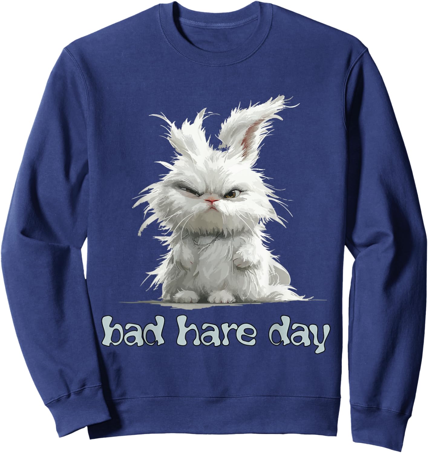 Bad Rabbit Day, Funny Word Game, Rabbit Fun Sweatshirt - Sweatshirt | Navy