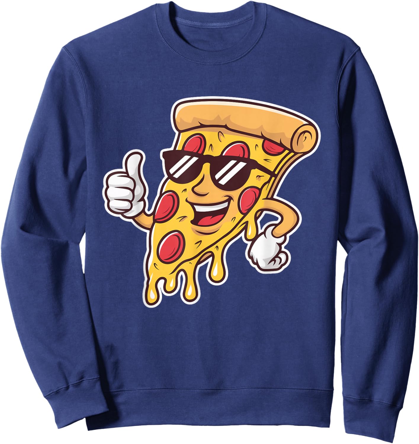 Cool Boys and Girls Sunglasses Pizza for fast Food Lovers Sweatshirt - Sweatshirt | Navy