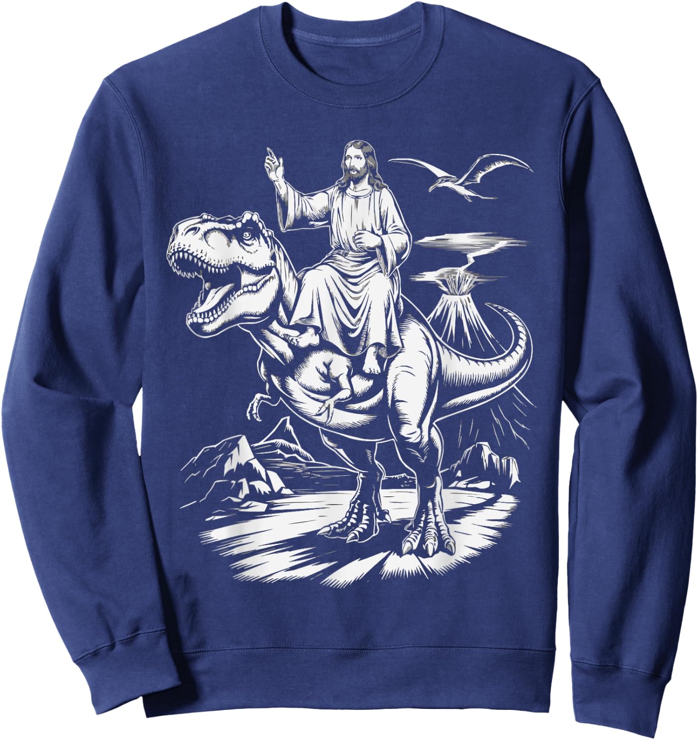 Funny Jesus Christ Religious Christian Believer Christianity Sweatshirt - Sweatshirt | Navy