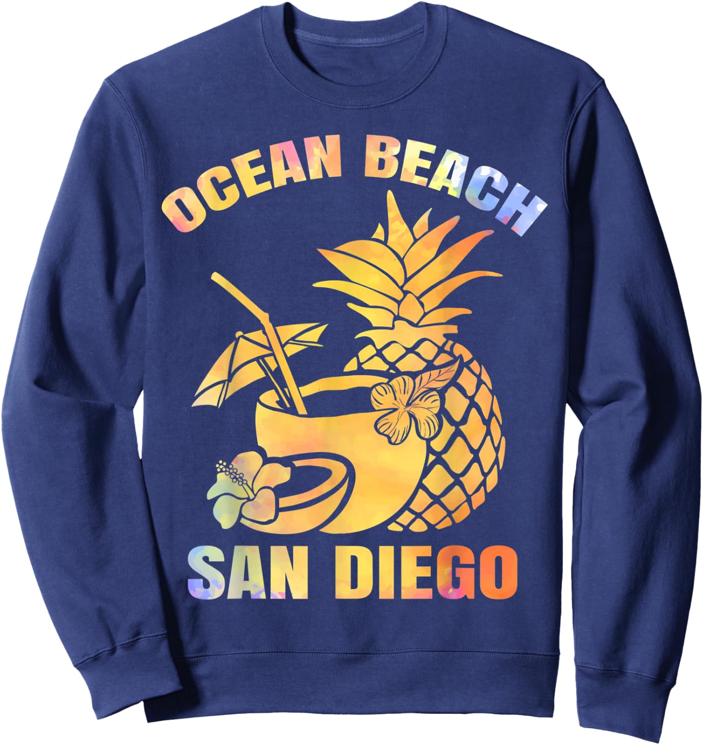 Summer Vacation Retro Sunset San Diego Ocean Beach Sweatshirt - Sweatshirt | Navy