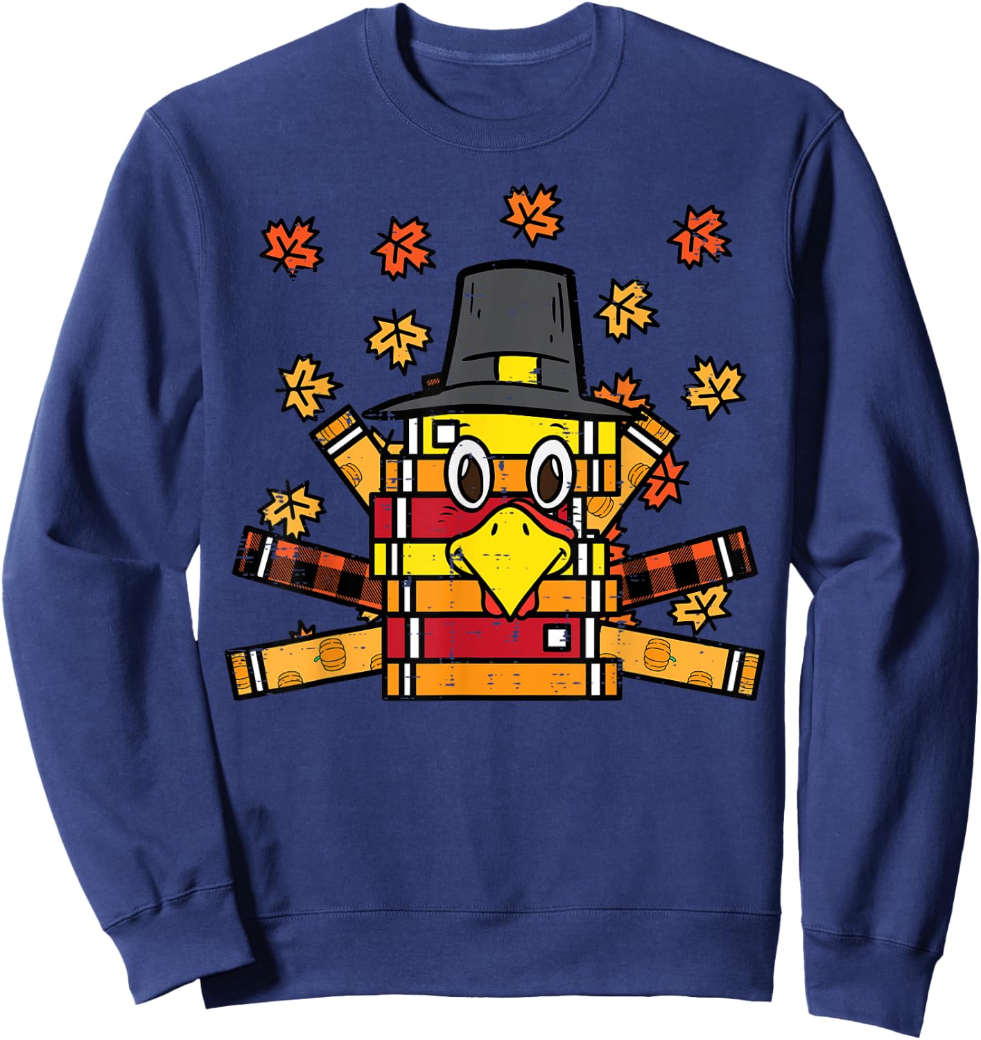 Books Turkey Funny Read Thanksgiving Teacher Fall Men Women Sweatshirt - Sweatshirt | Navy