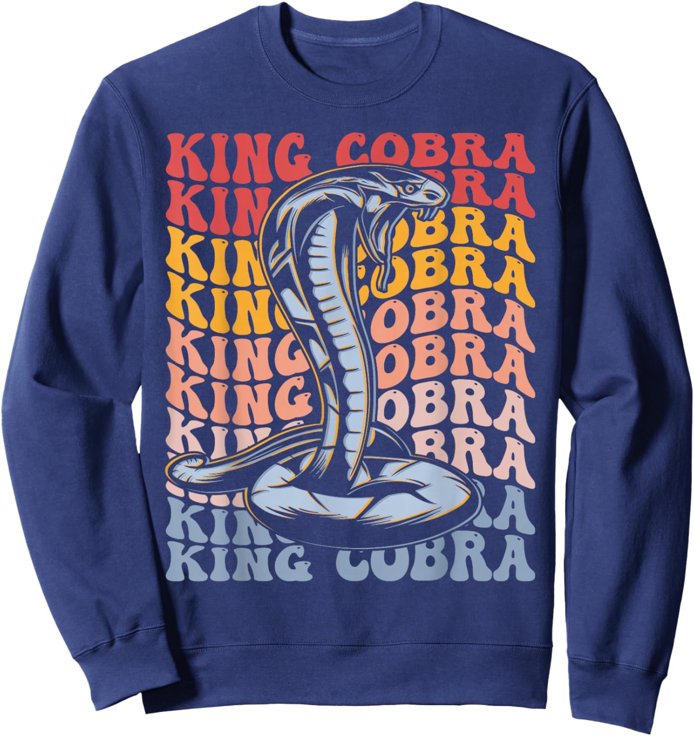 King Cobra Groovy Vintage Snake Sweatshirt - Sweatshirt | Navy