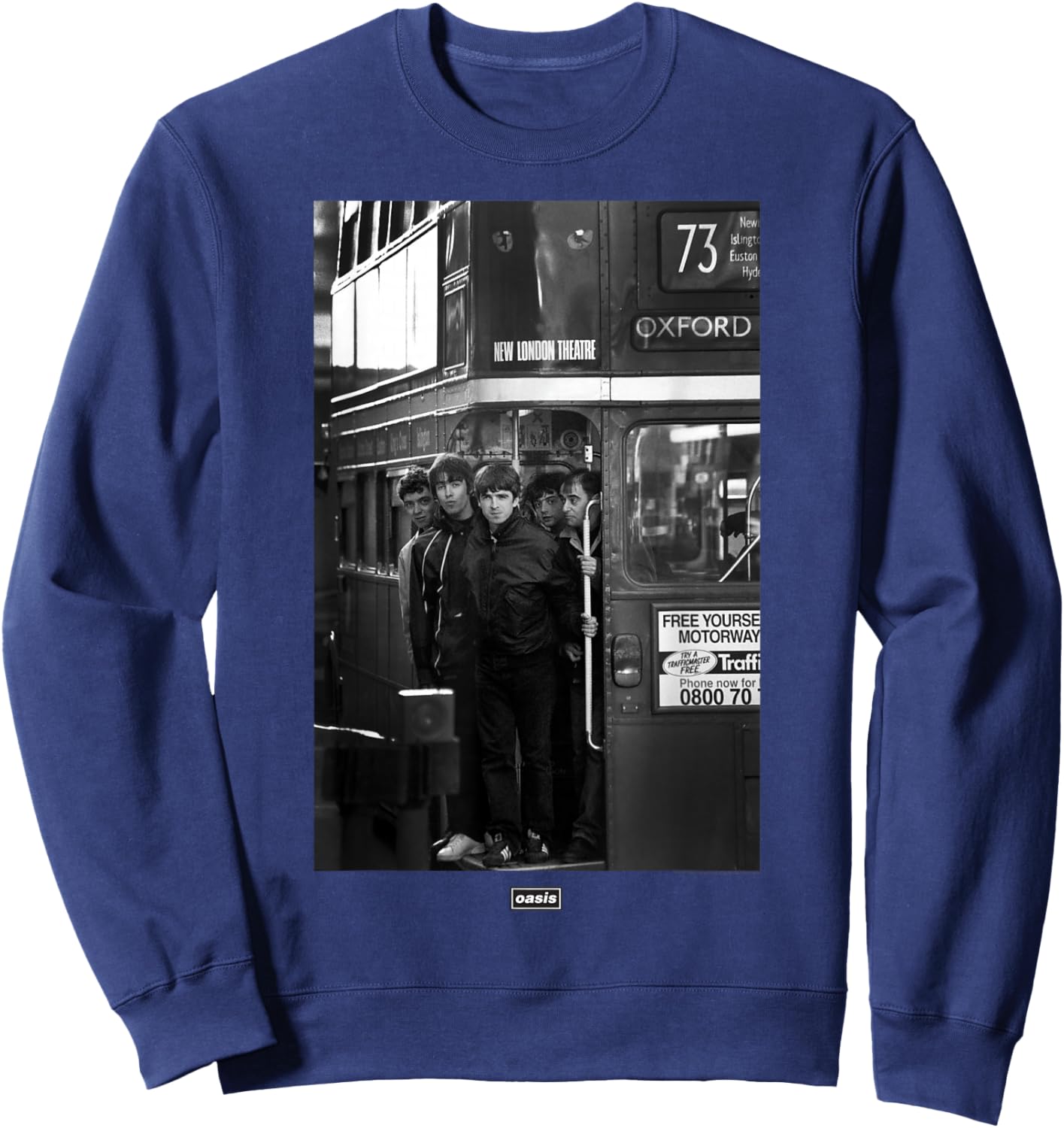 Oasis London Bus Photograph -Kids - Black, Small Sweatshirt - Sweatshirt | Navy