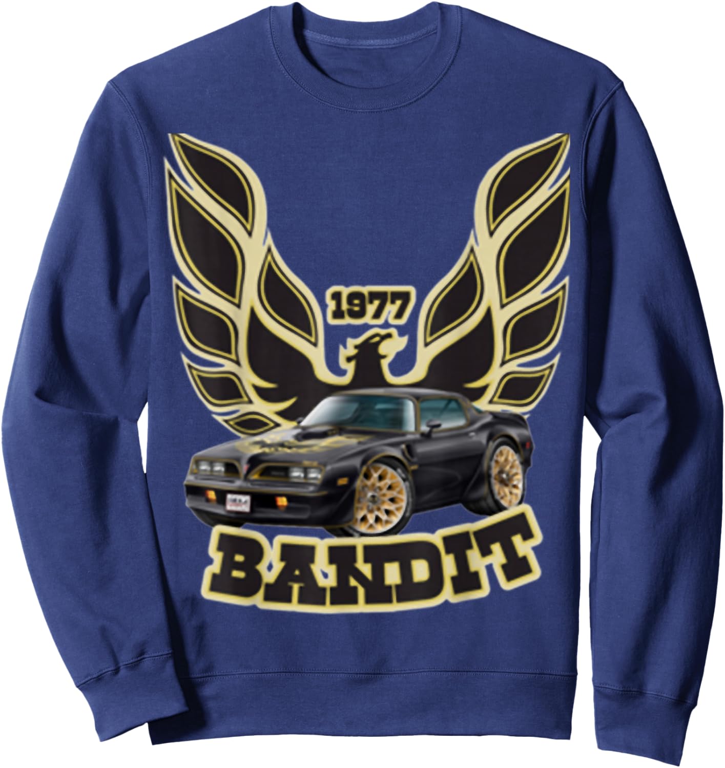 1977 77 trans am vintage black car MUSCLE CARS 70s CLASSIC Sweatshirt - Sweatshirt | Navy