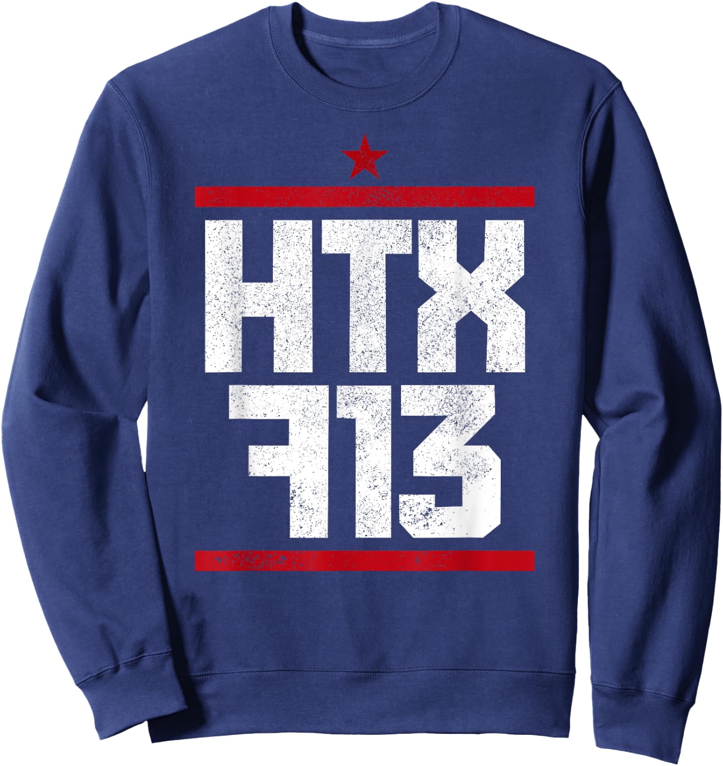 Houston Texas HTX 713 Area Code Vintage Pride Sweatshirt - Sweatshirt | Navy