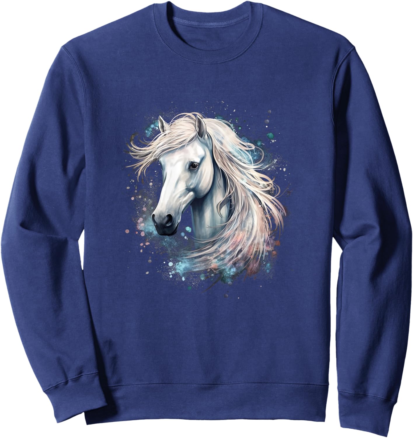 Horse Clothing And Girls Colorful Horse Sweatshirt - Sweatshirt | Navy