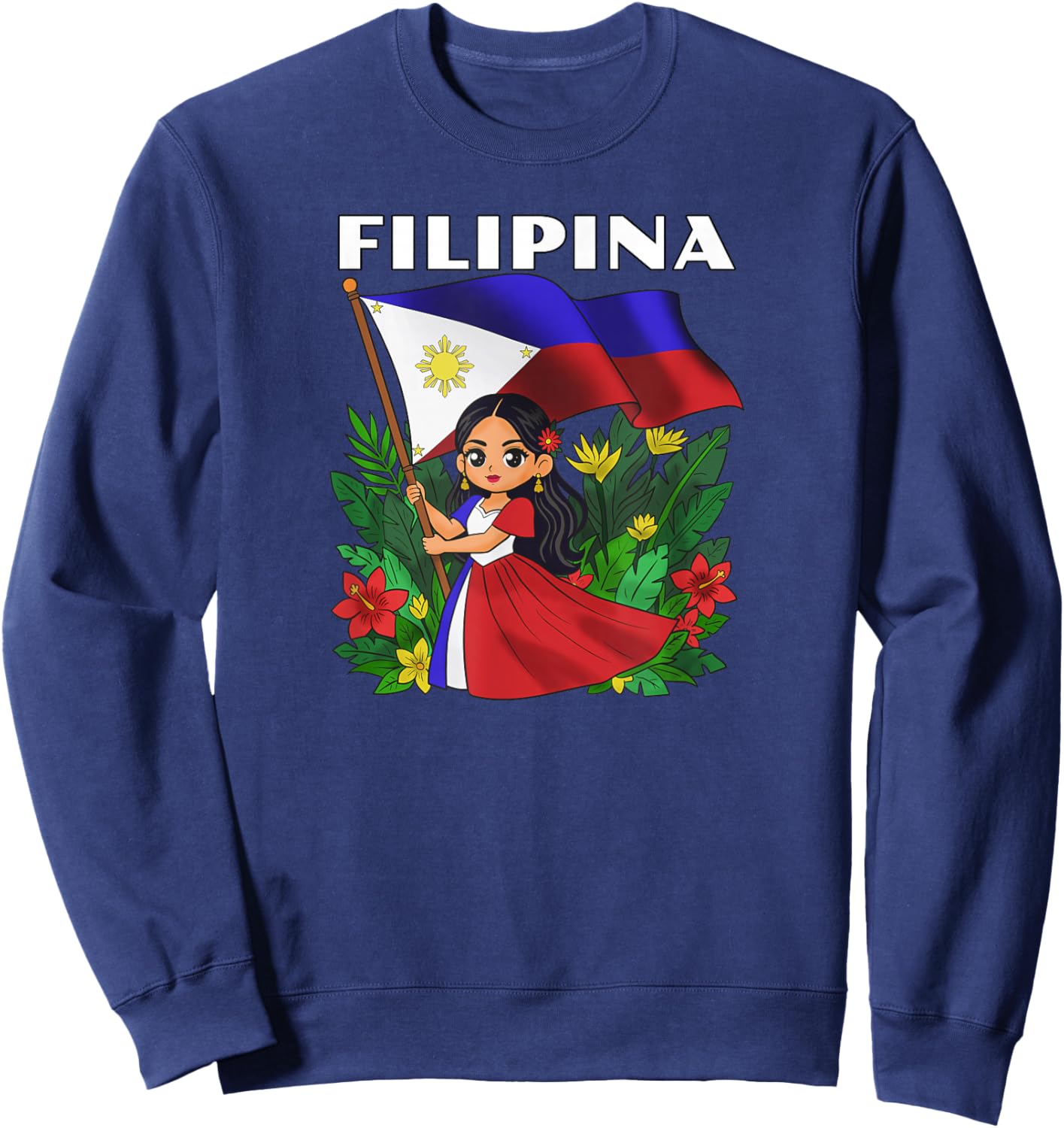 Philippines Flag Day Filipino Girl Filipina Sweatshirt - Sweatshirt | Navy