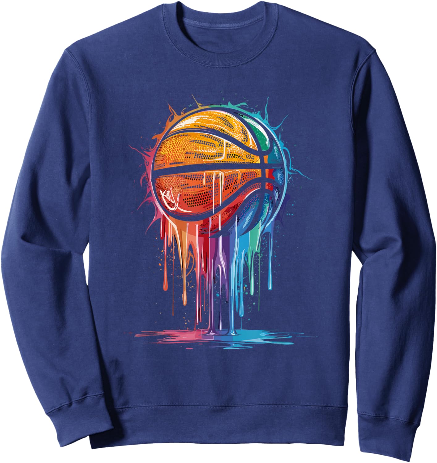 Colorful Basketball Player Hoop Basket Sweatshirt - Sweatshirt | Navy