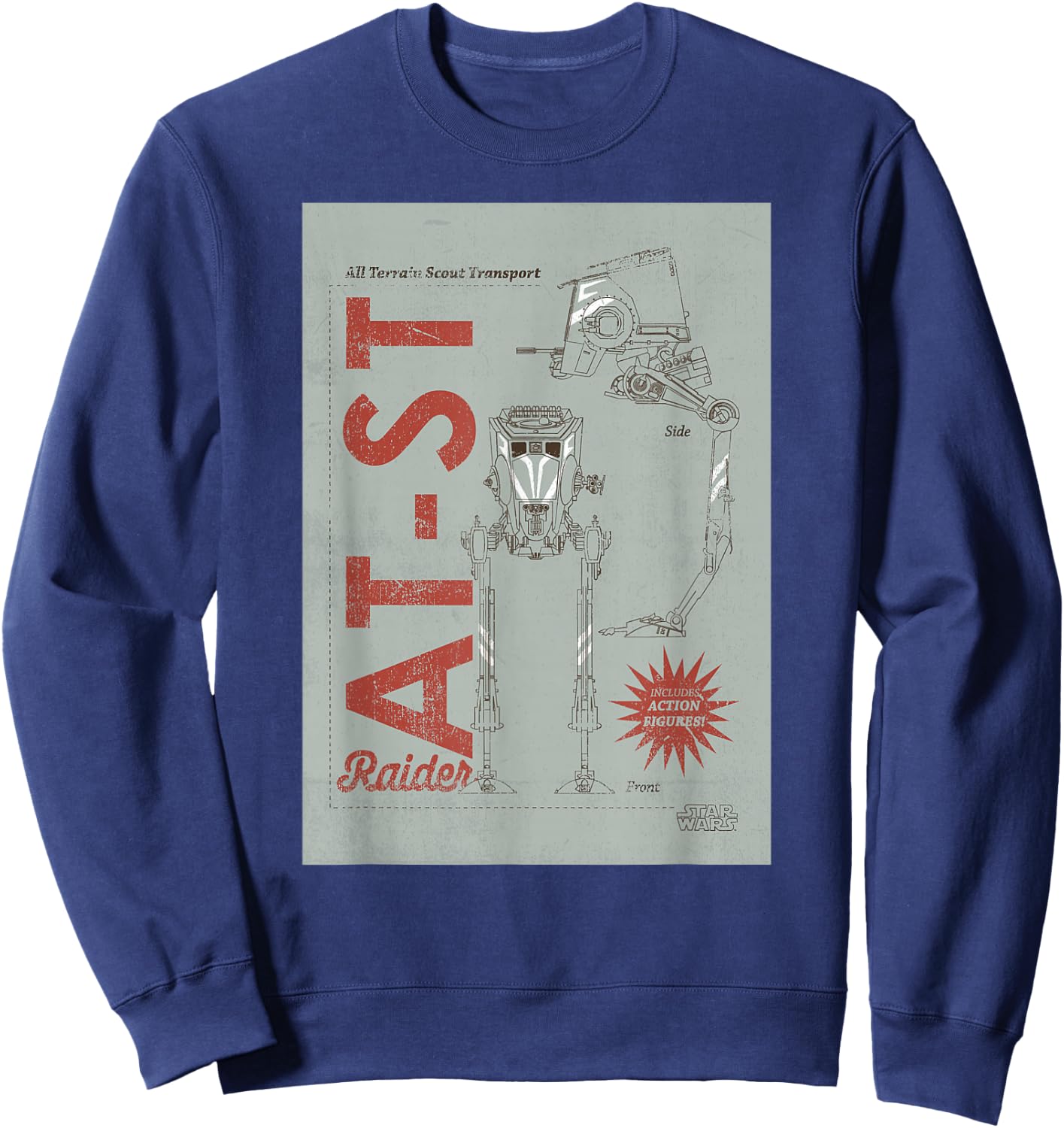 Star Wars The Mandalorian AT-ST Vintage Poster Sweatshirt - Sweatshirt | Navy