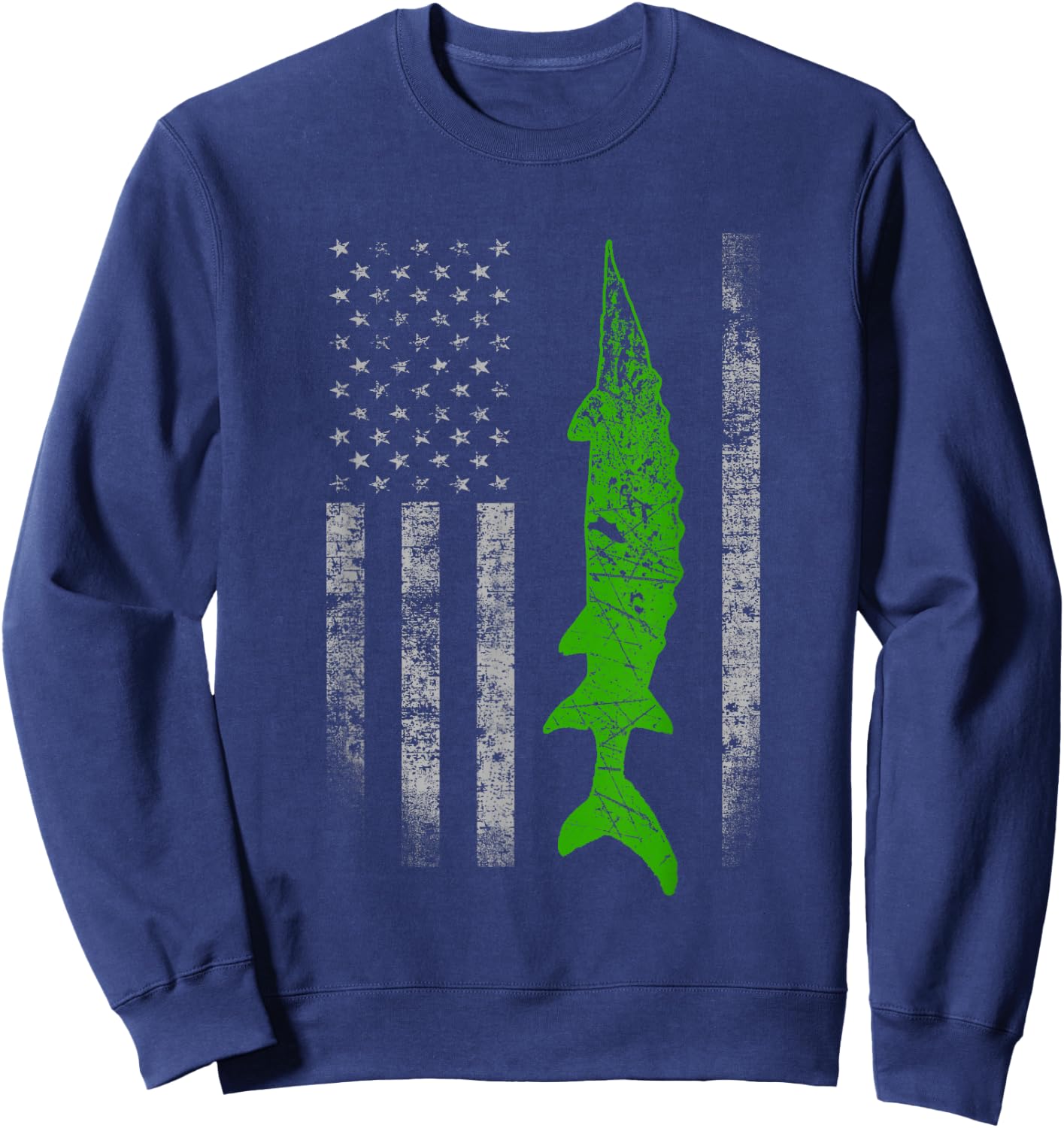 Sturgeon Flag - Cool Sturgeon Fishing Sweatshirt - Sweatshirt | Navy
