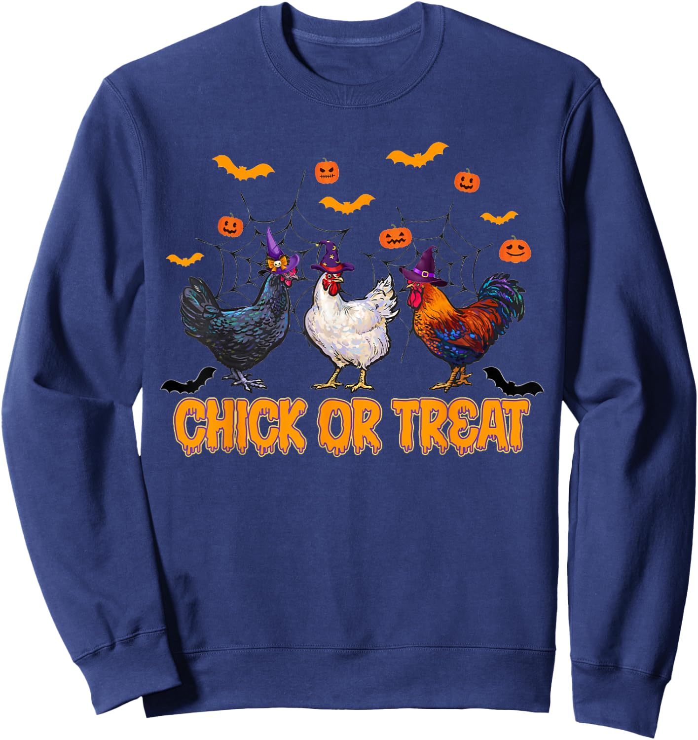 Cute Chicken Halloween Chick Or Treat Sweatshirt - Sweatshirt | Navy