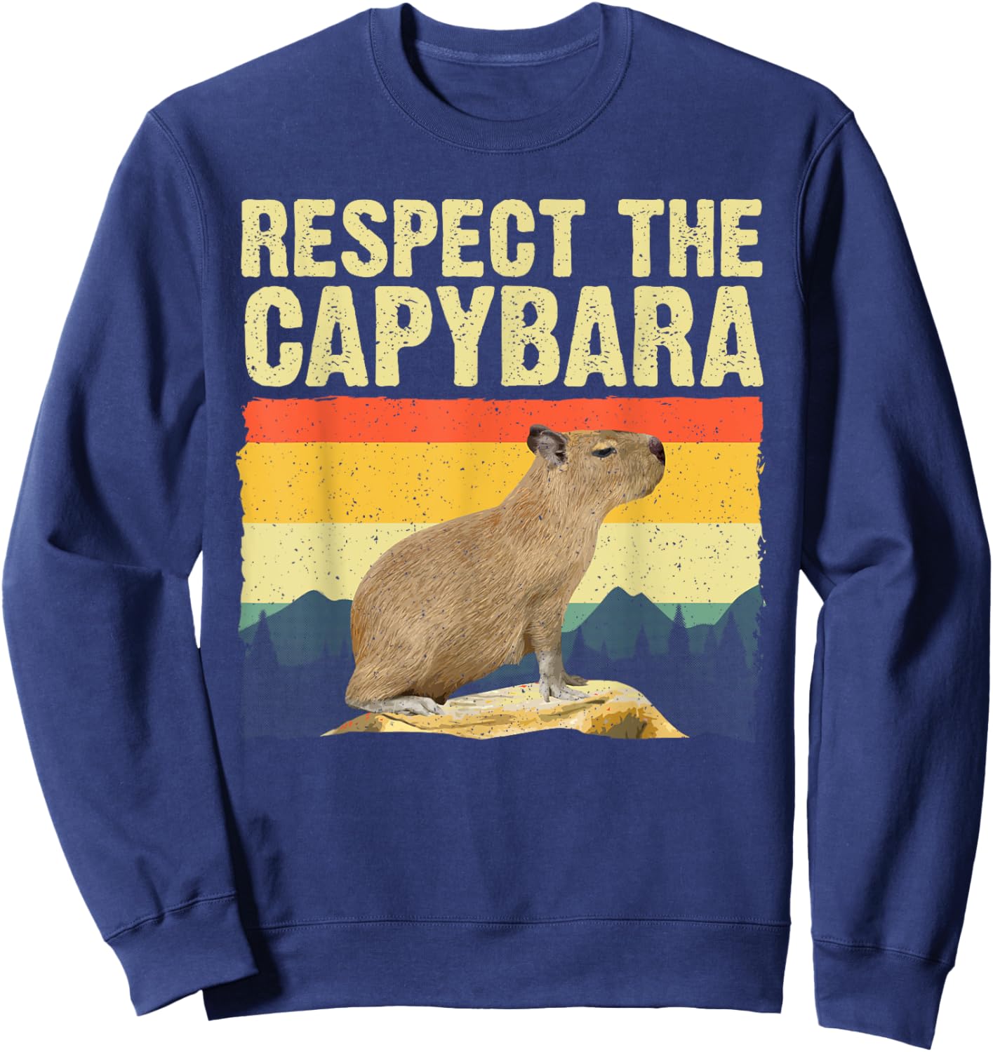 Capybara Art Women Kids Rodent Animal Lover Capybara Sweatshirt - Sweatshirt | Navy