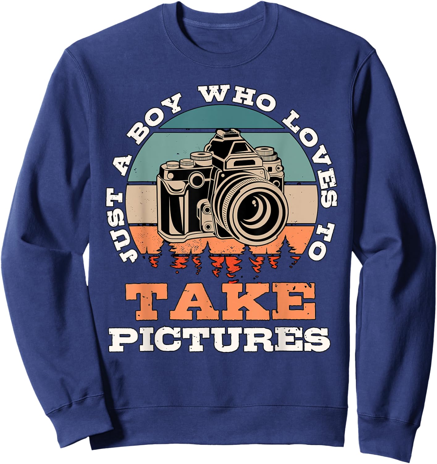 Boy Who Loves To Take Pictures Photographer Photography Sweatshirt - Sweatshirt | Navy